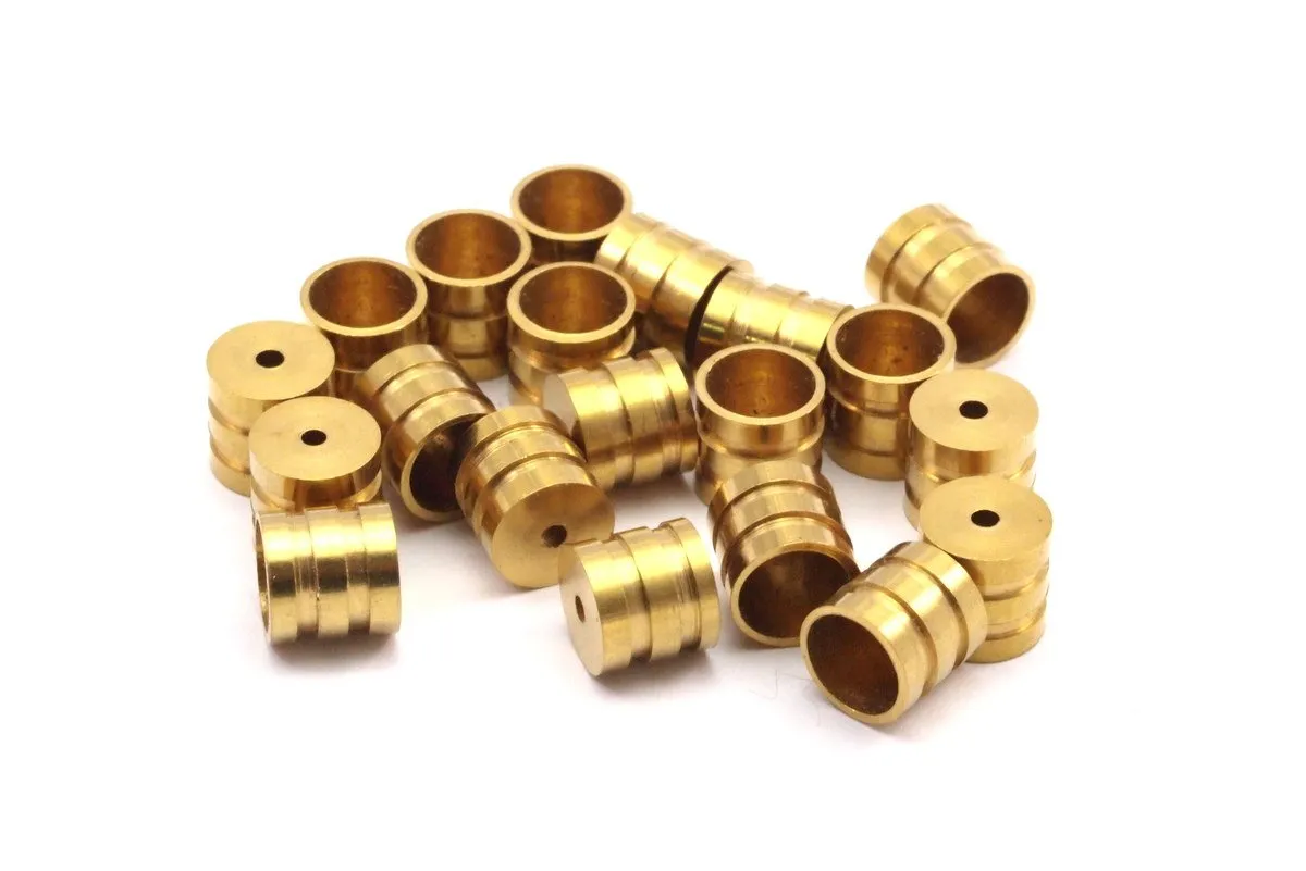 25 Raw Brass End Cap , Cord Tip - 5mm Cord End - 6x6mm  F026