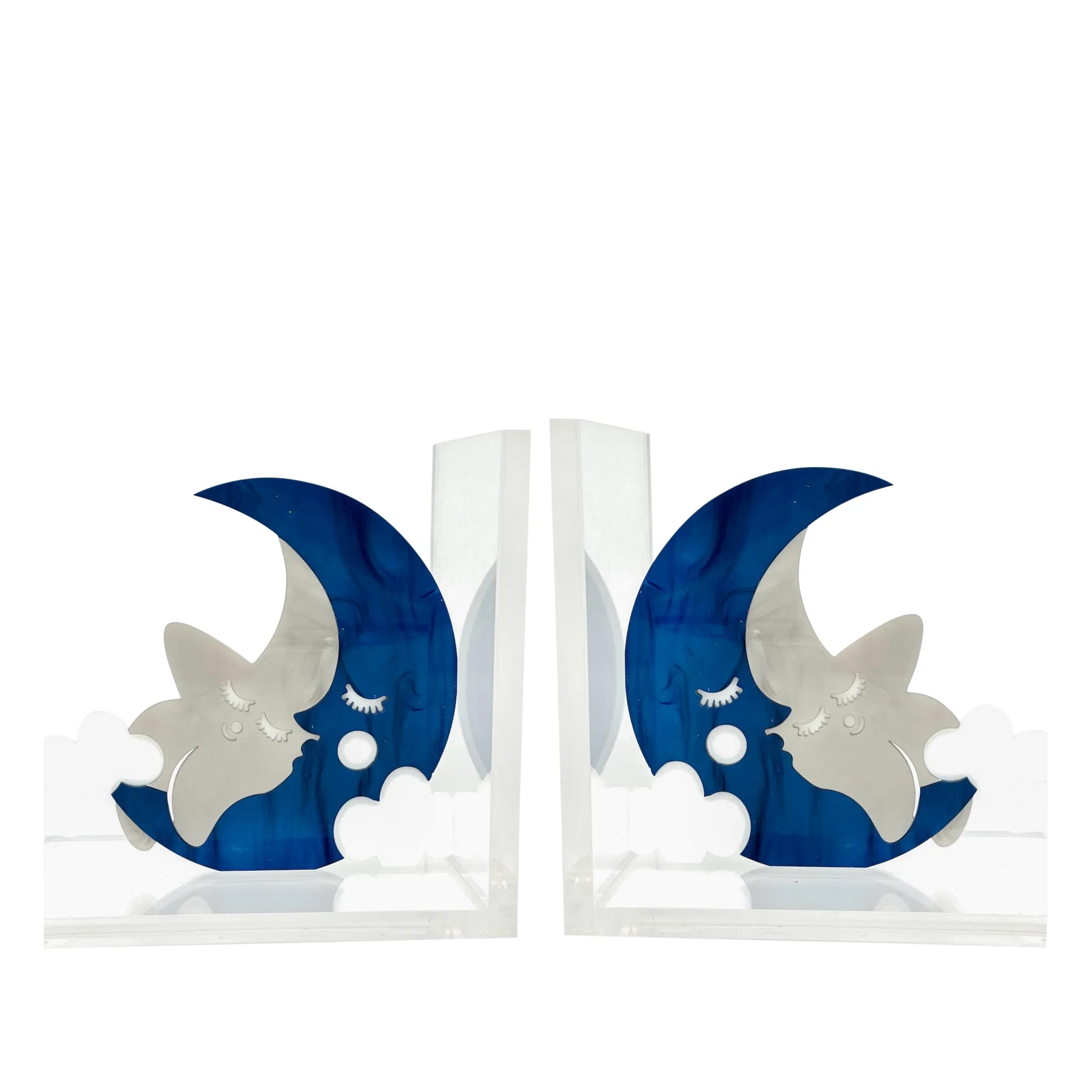 Acrylic Moon & Star Bookends