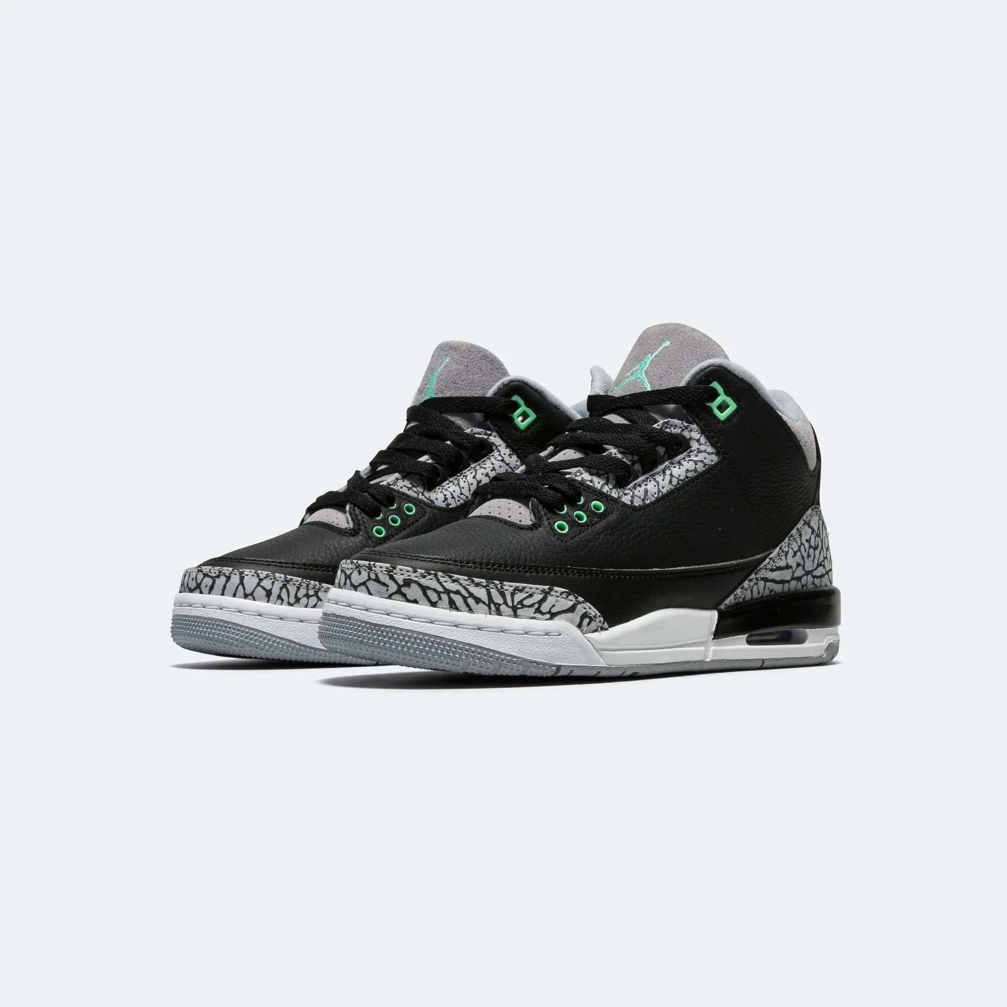 Air Jordan 3 Retro (GS) - Black/Green Glow-Wolf Grey-White