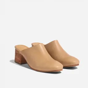 All-Day Heeled Mule Almond