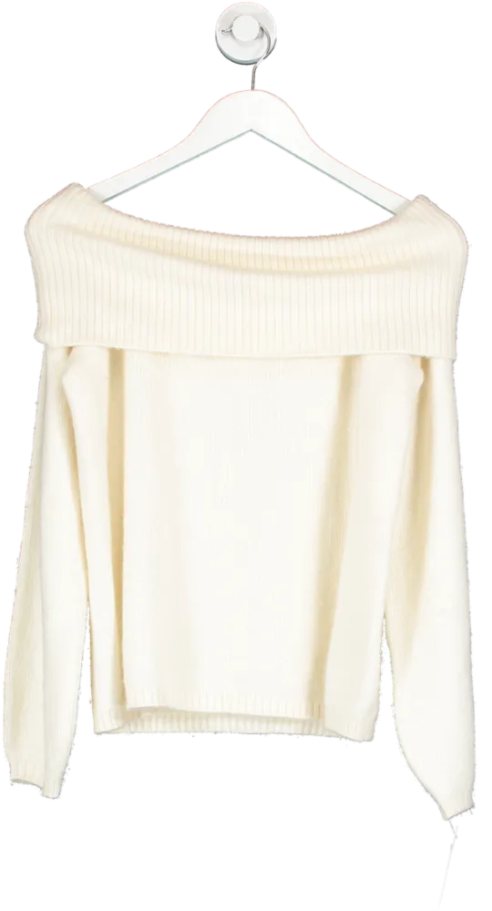 & Other Stories Cream Off Shoulder Wool Jumper UK S