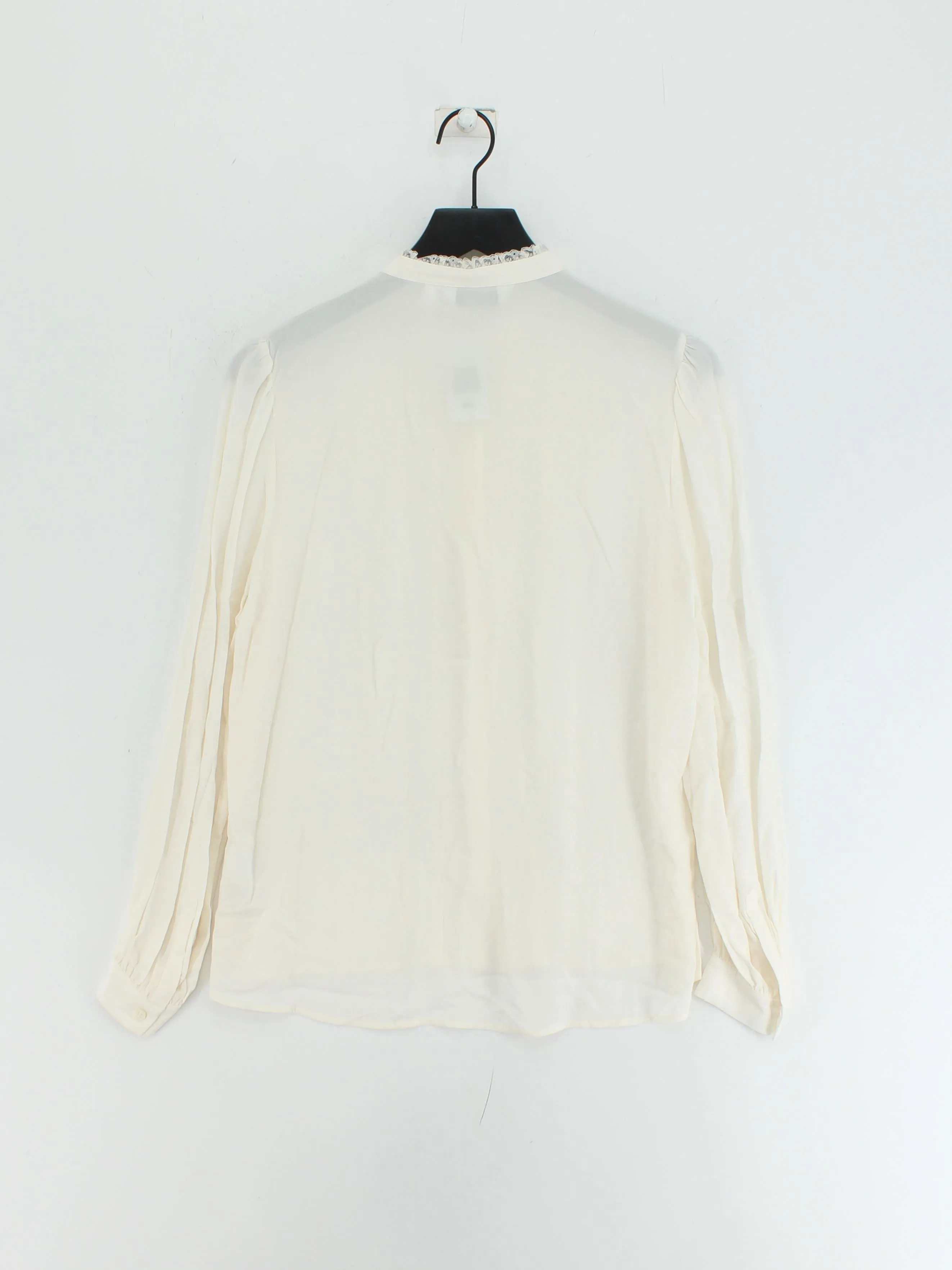 & Other Stories Women's Blouse UK 10 Cream Viscose with Polyamide