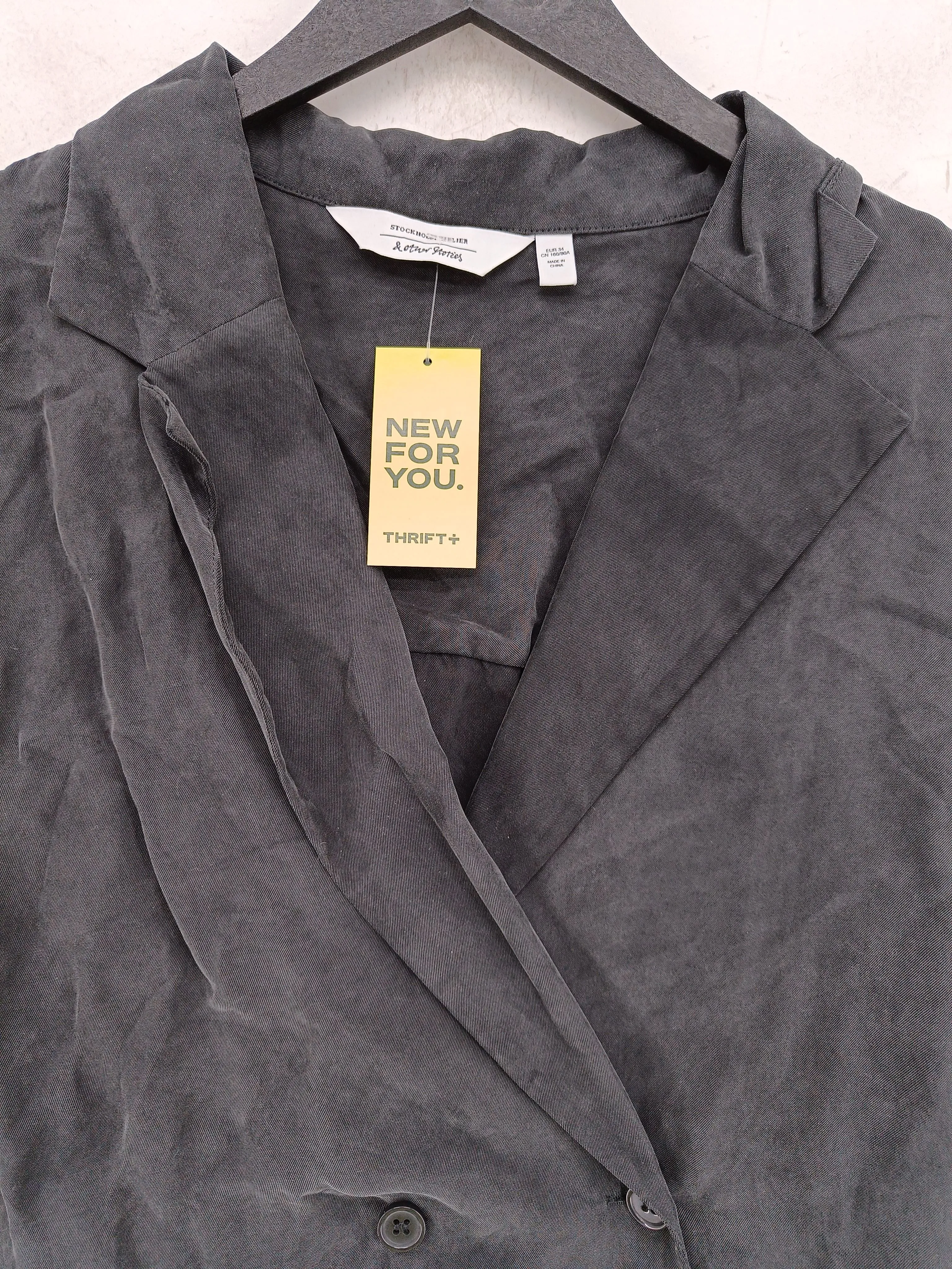 & Other Stories Women's Blouse UK 6 Grey Other with Viscose