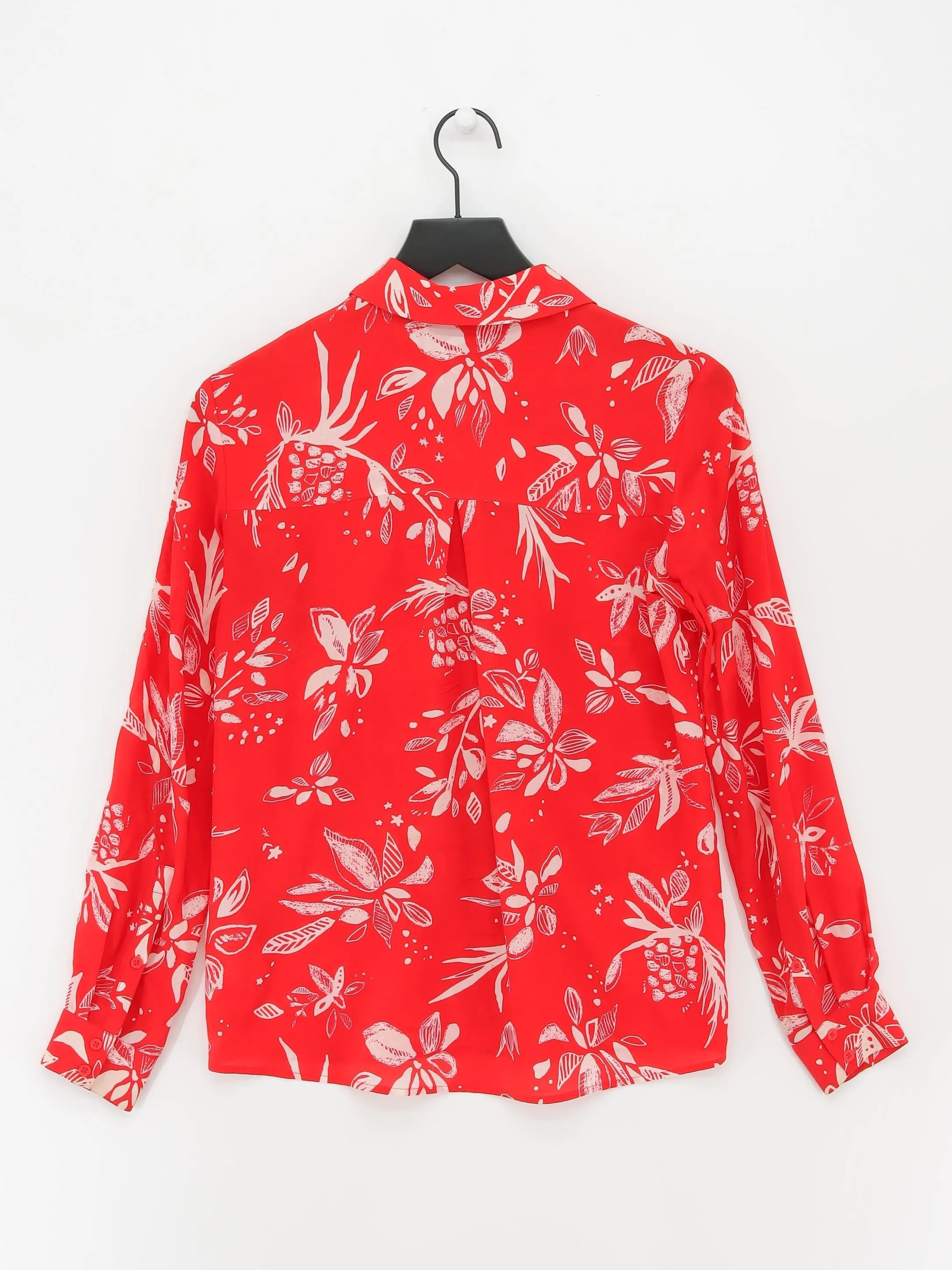 & Other Stories Women's Blouse UK 6 Red 100% Silk