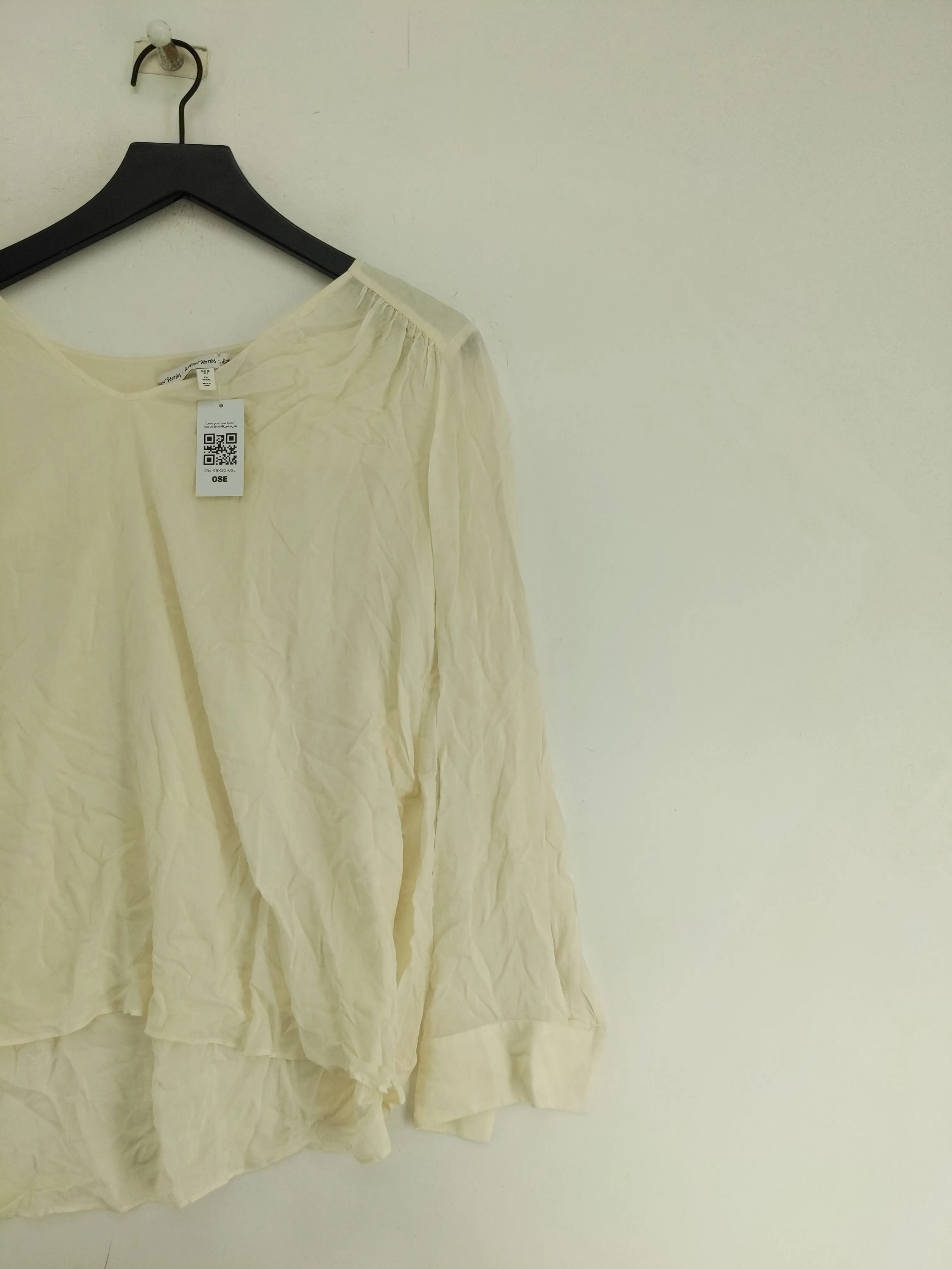 & Other Stories Women's Blouse UK 8 Cream 100% Viscose