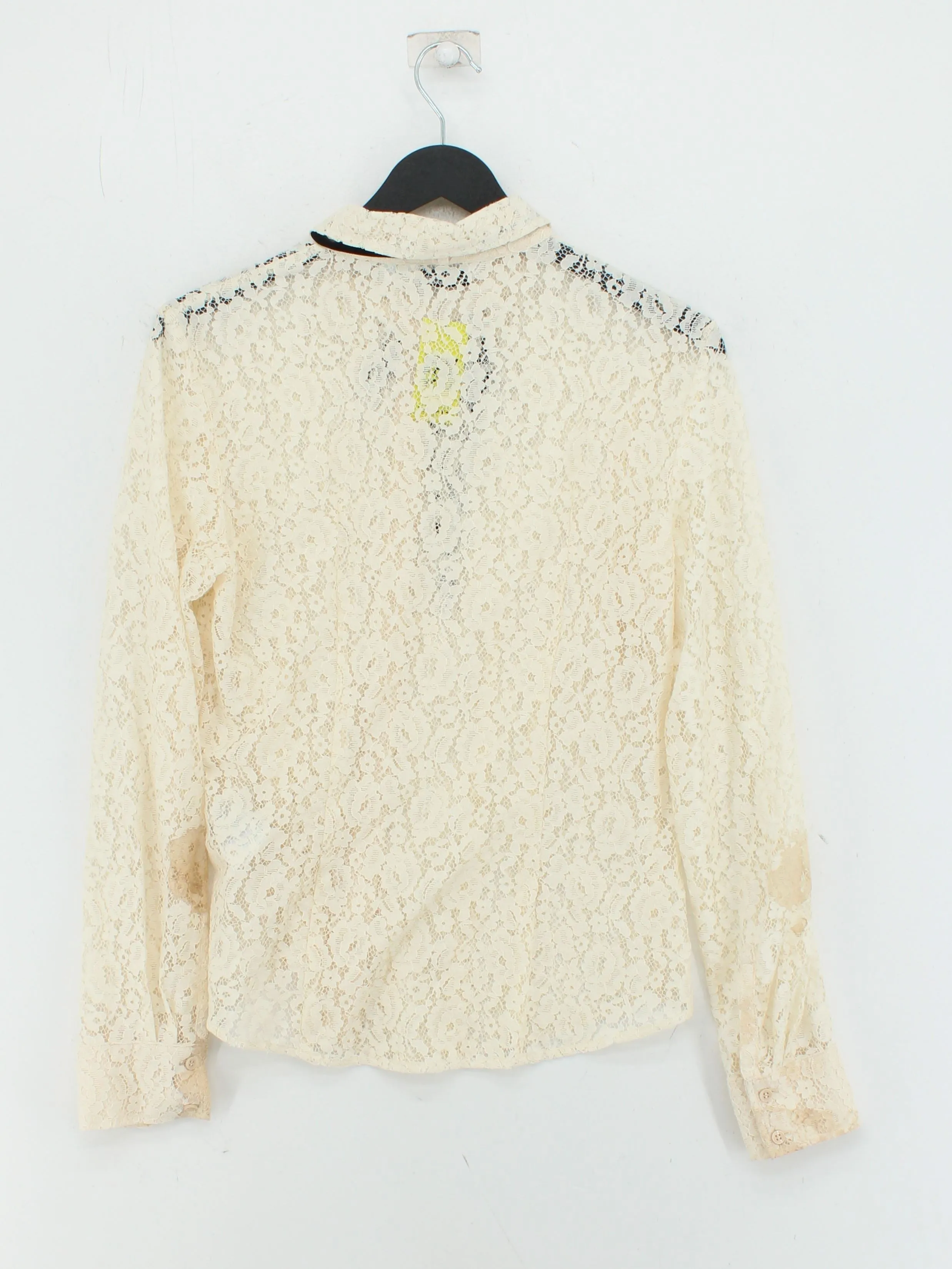 & Other Stories Women's Blouse UK 8 Cream Cotton with Polyamide