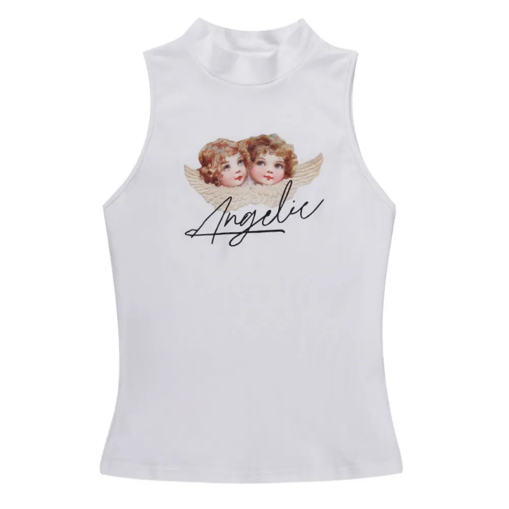 Angel Print Corset Top