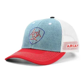 Ariat Women's Rhinestone Shield Logo Snap Back Cap