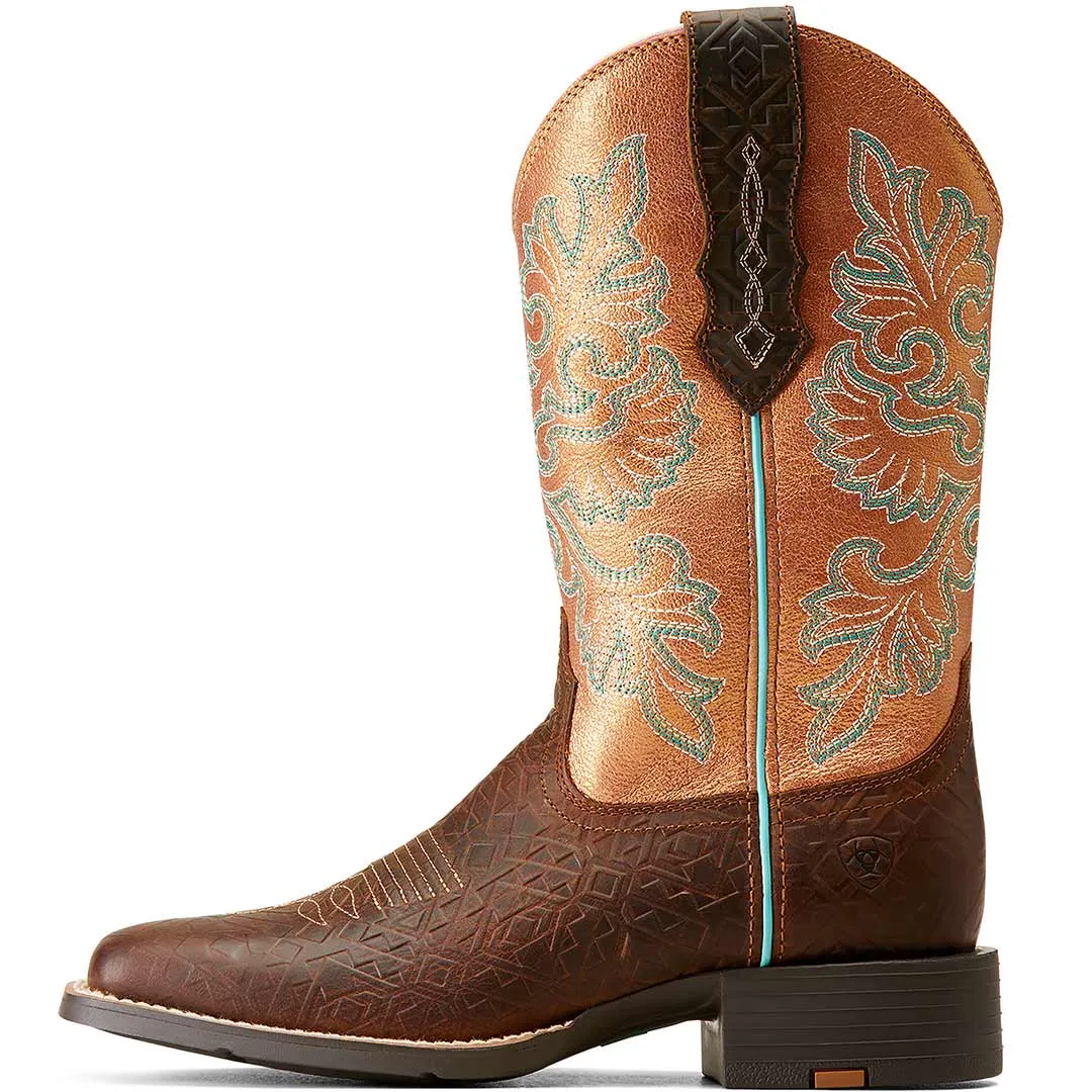 Ariat Women's Round Up Wide Square Toe StretchFit Cowgirl Boots