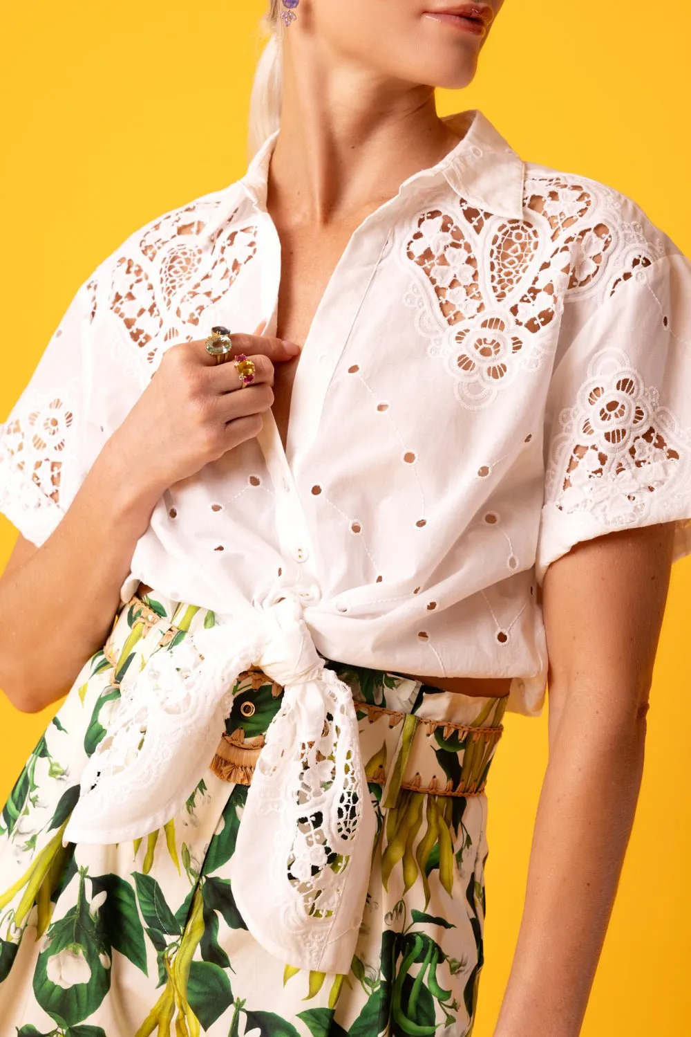 Asbury Top - White Embroidered Eyelet