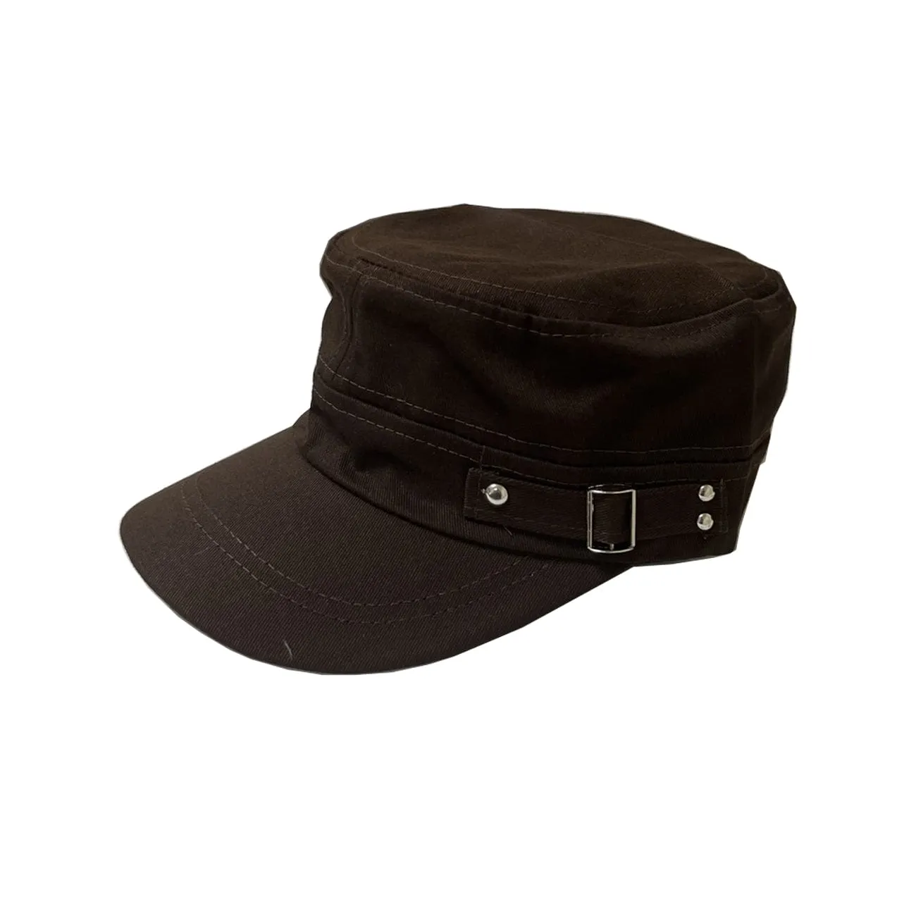 BE U | Military Buckle Design Flat Top Adjustable Cap