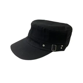 BE U | Military Buckle Design Flat Top Adjustable Cap