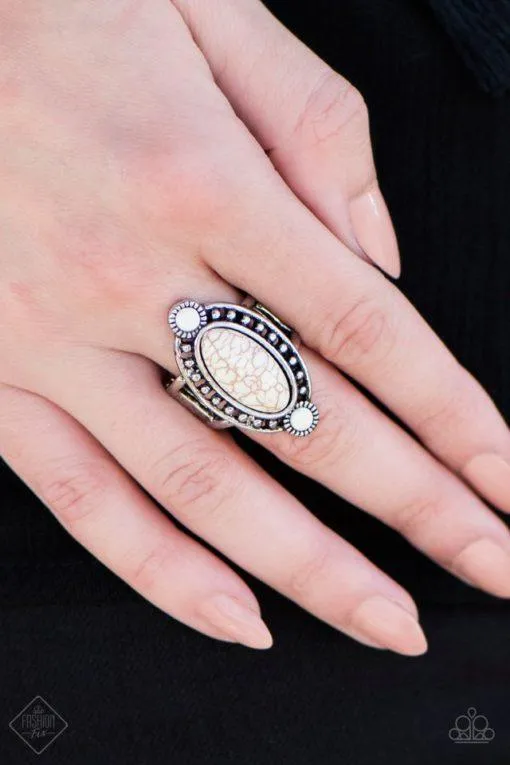 Bet Your Boots White Stone Ring - Paparazzi Accessories