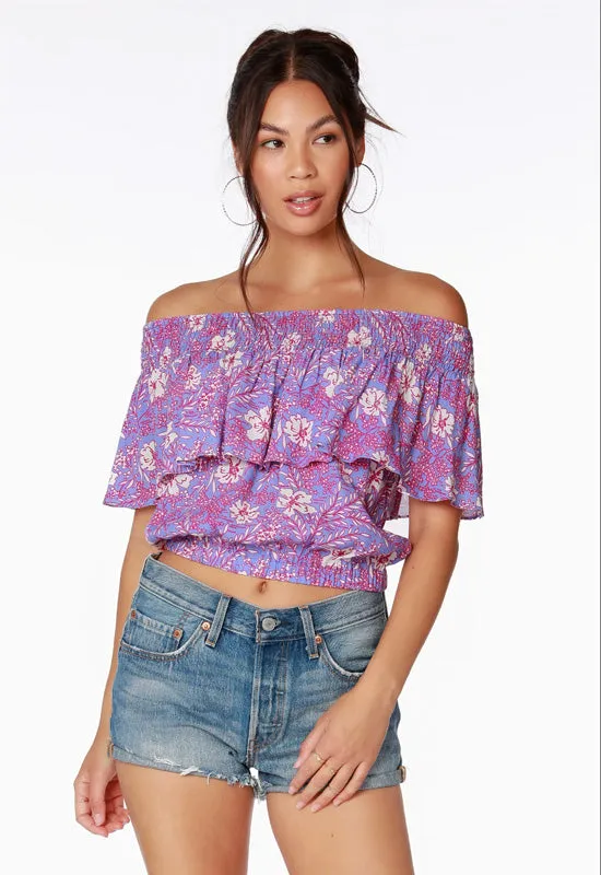 Bobi - Smocked Ruffle Tube Top Peri