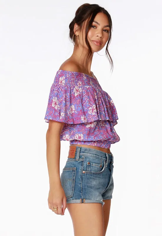 Bobi - Smocked Ruffle Tube Top Peri