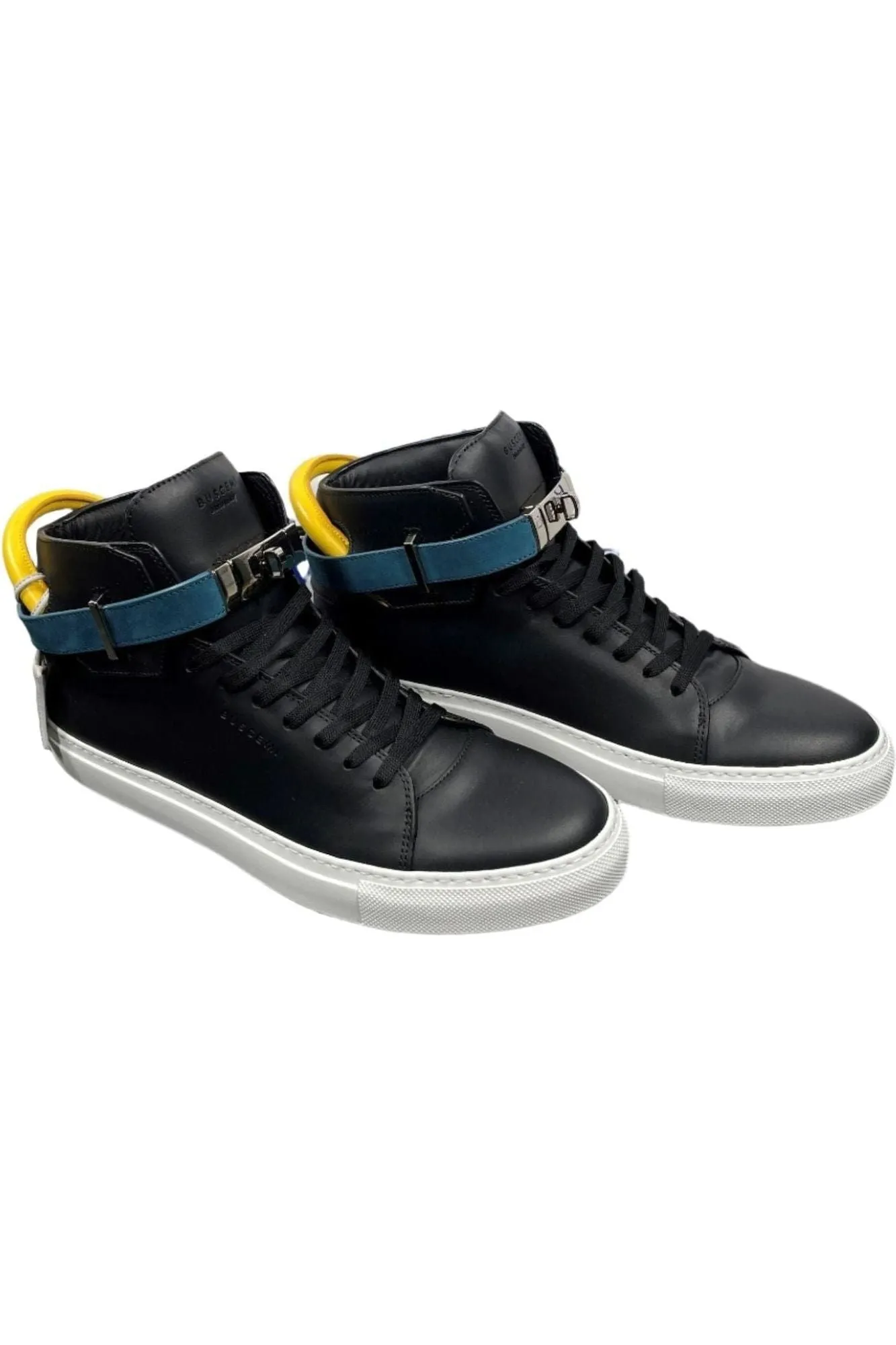 Buscemi Men's 100MM Black Trio High Top Leather Sneakers