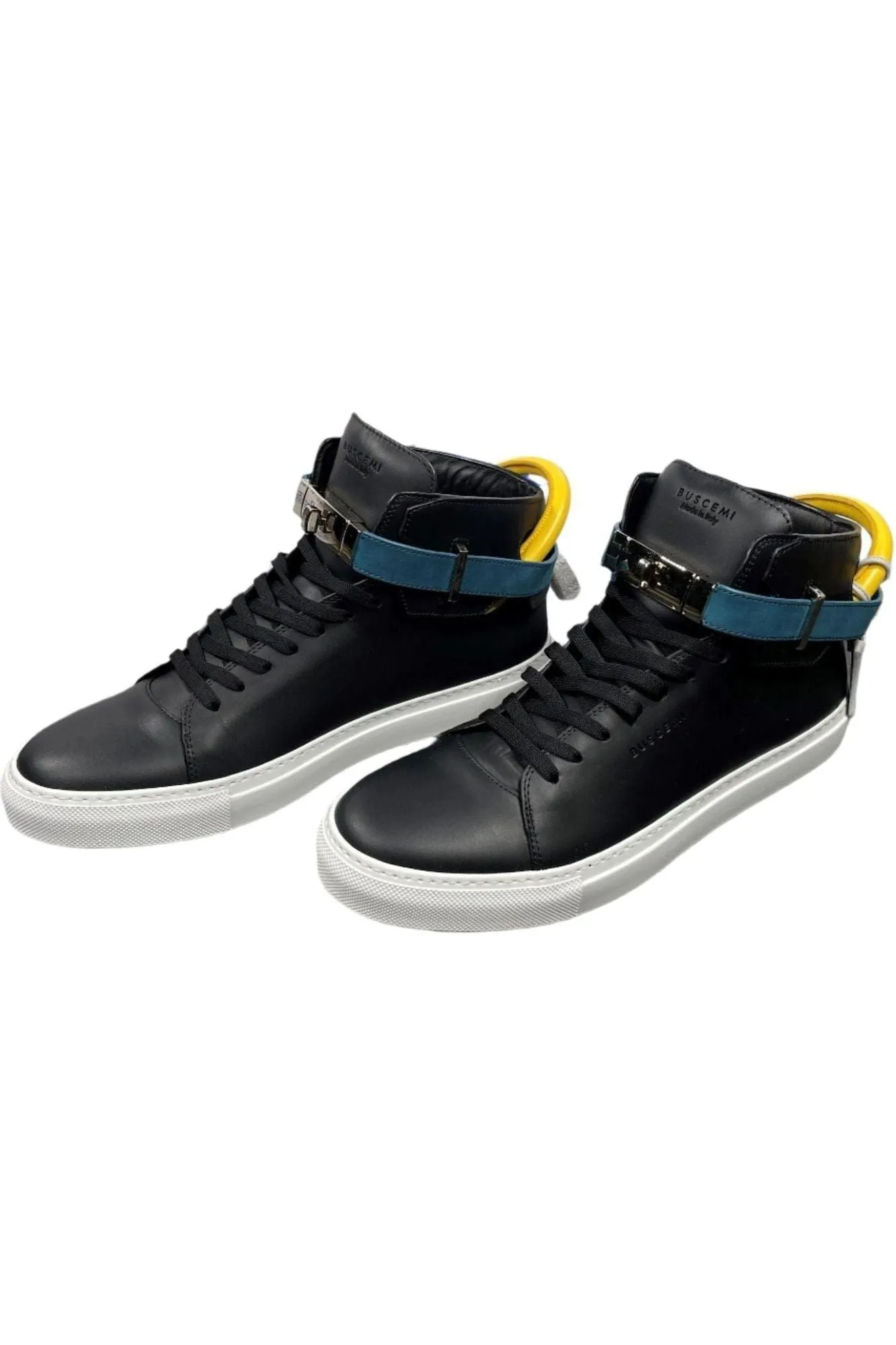 Buscemi Men's 100MM Black Trio High Top Leather Sneakers