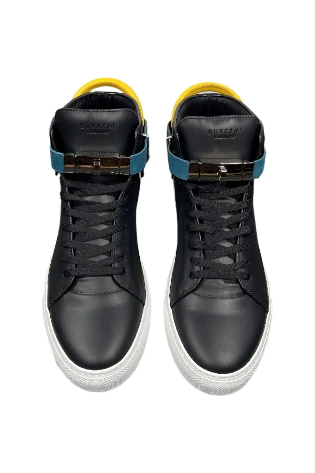 Buscemi Men's 100MM Black Trio High Top Leather Sneakers