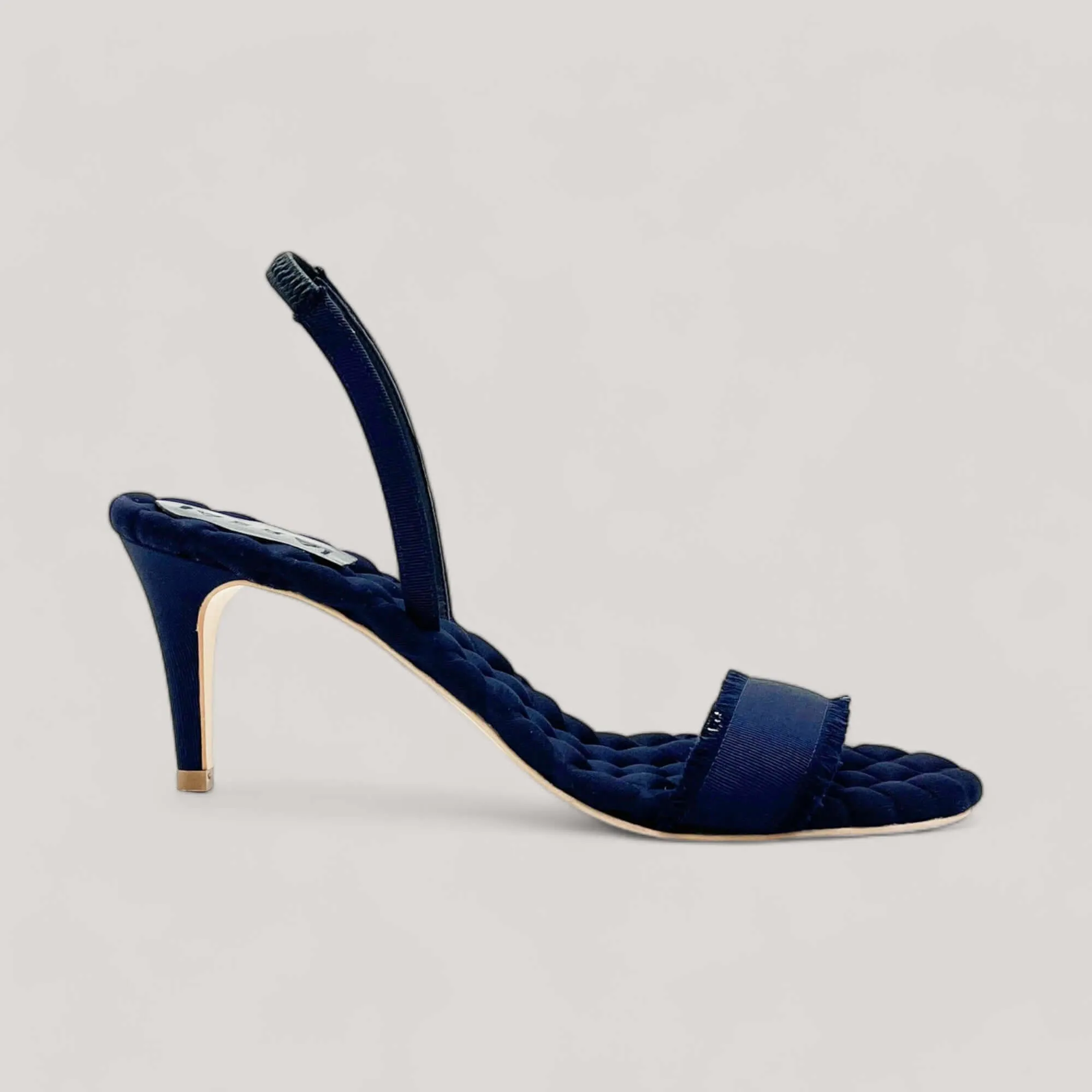 CLAUDIA | Navy Grosgrain - Slingback Sandals