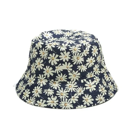 Daisies Buckets Hat Women Flower Beach Panama Hats