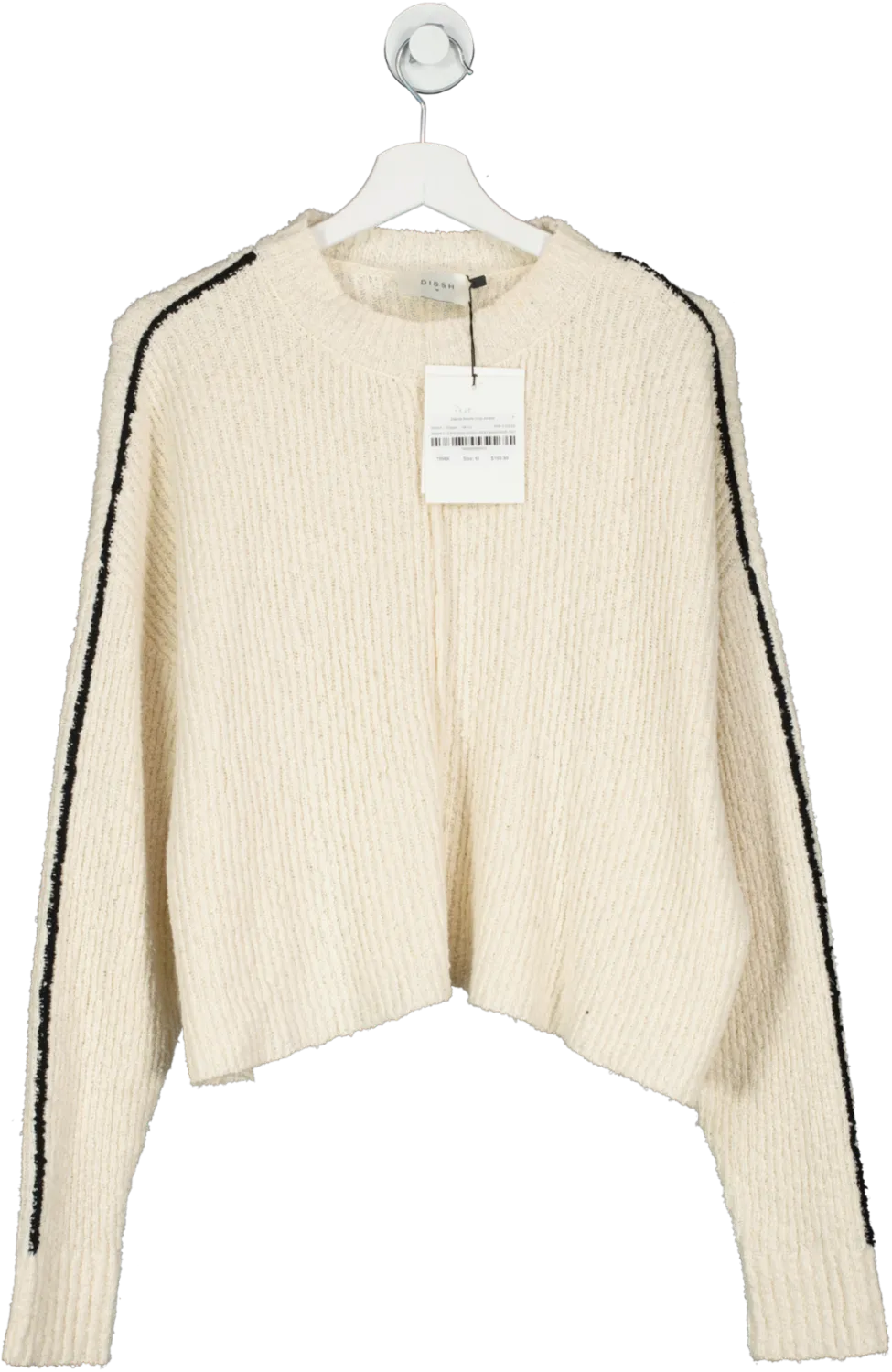 DISSH Cream Dakota Boucle Crop Jumper UK 10