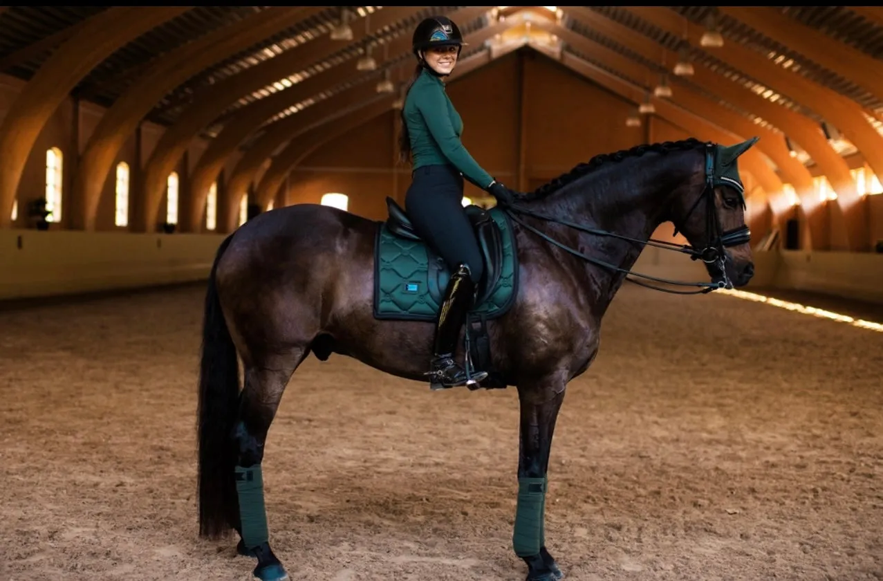 EQUESTRIAN STOCKHOLM DRESSAGE SADDLE PAD SYCAMORE GREEN