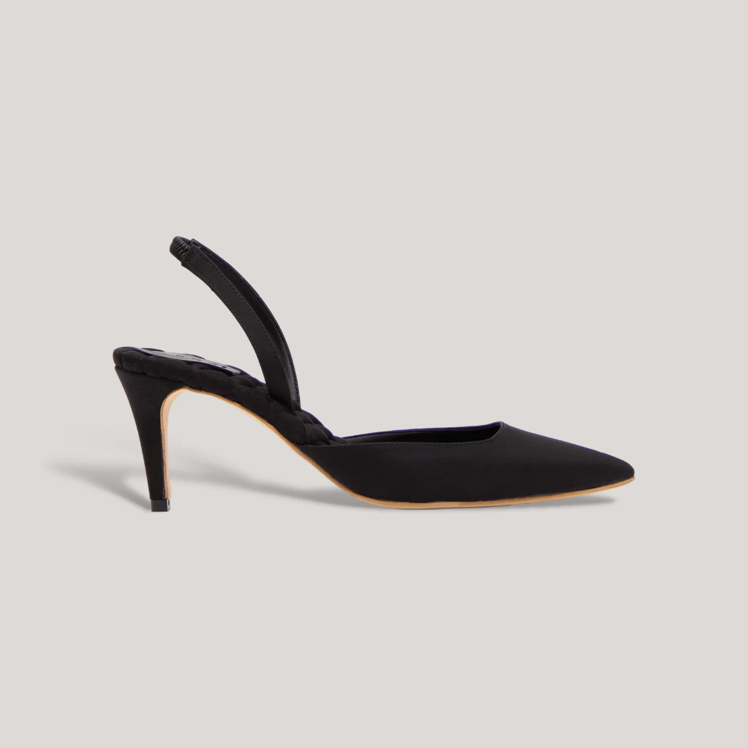 GABRIELLA | Black - Satin Slingback Pumps