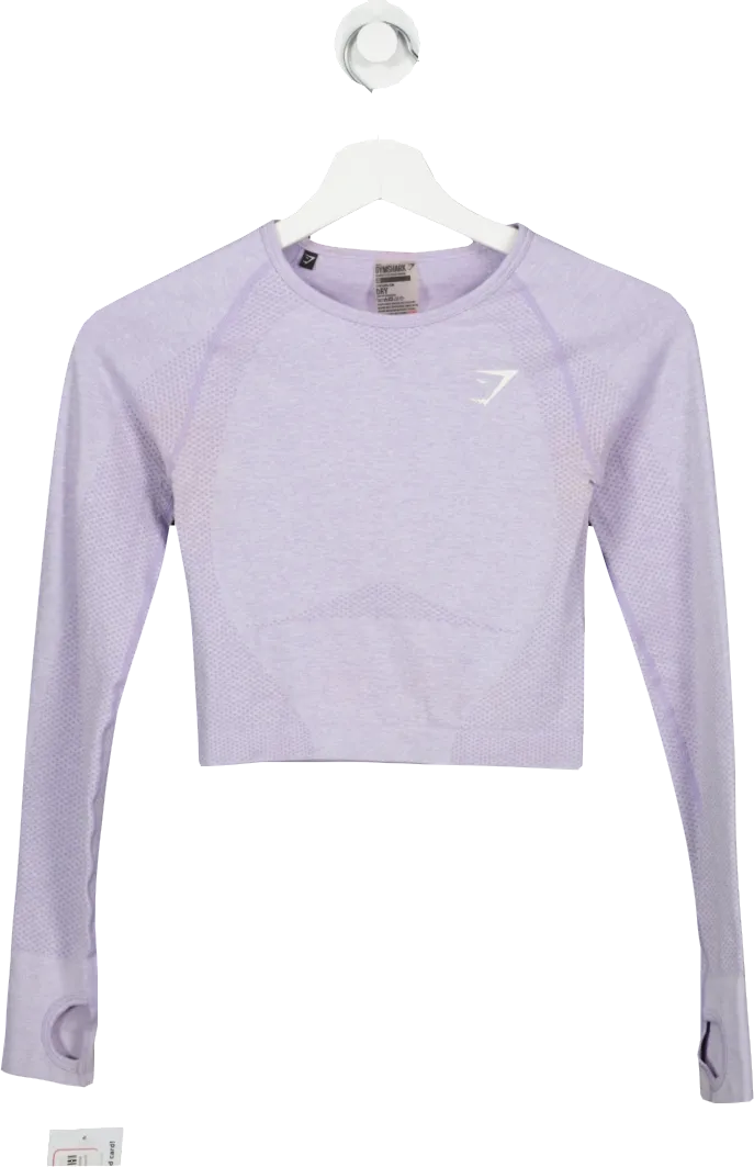 gymshark Purple Training Long Sleeve Crop To UK XS