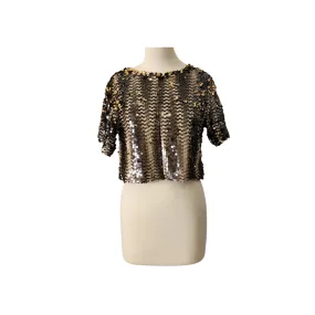 H&M Gold Sequins Crop Top | Pre Loved |