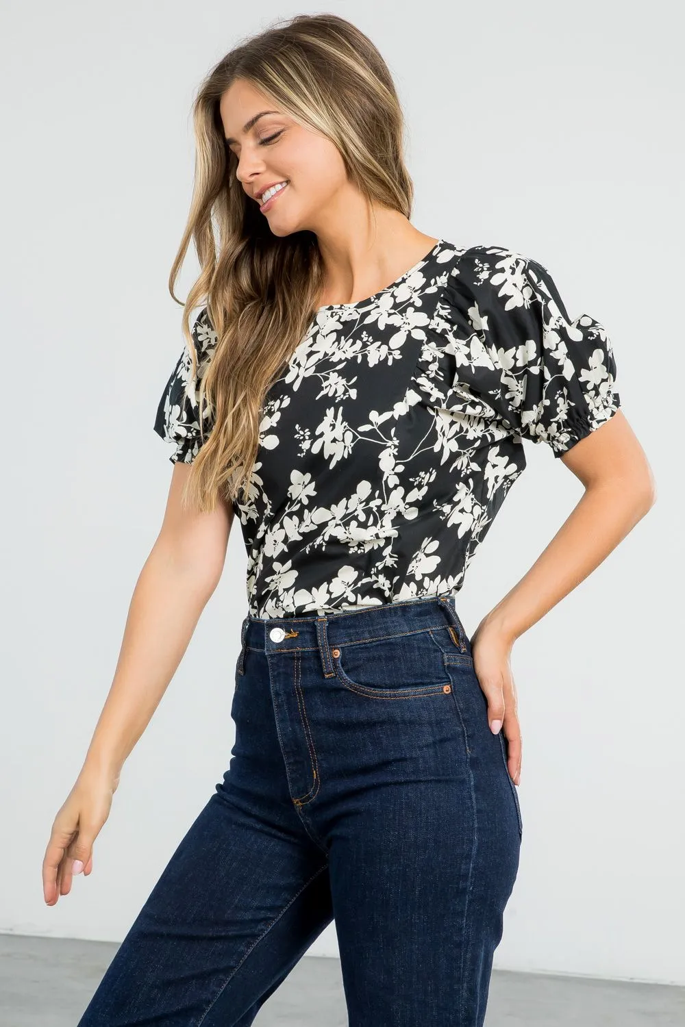 Kara Floral Print THML Top