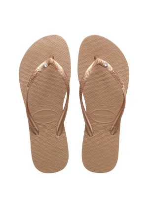 Kids Slim Crystal Sandal - Rose Gold