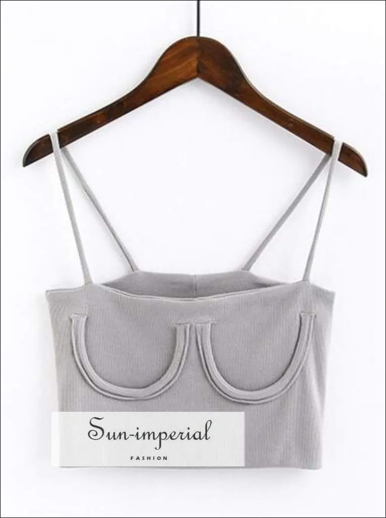 Knitted Chest Crescent Cami Cami Strap Crop top