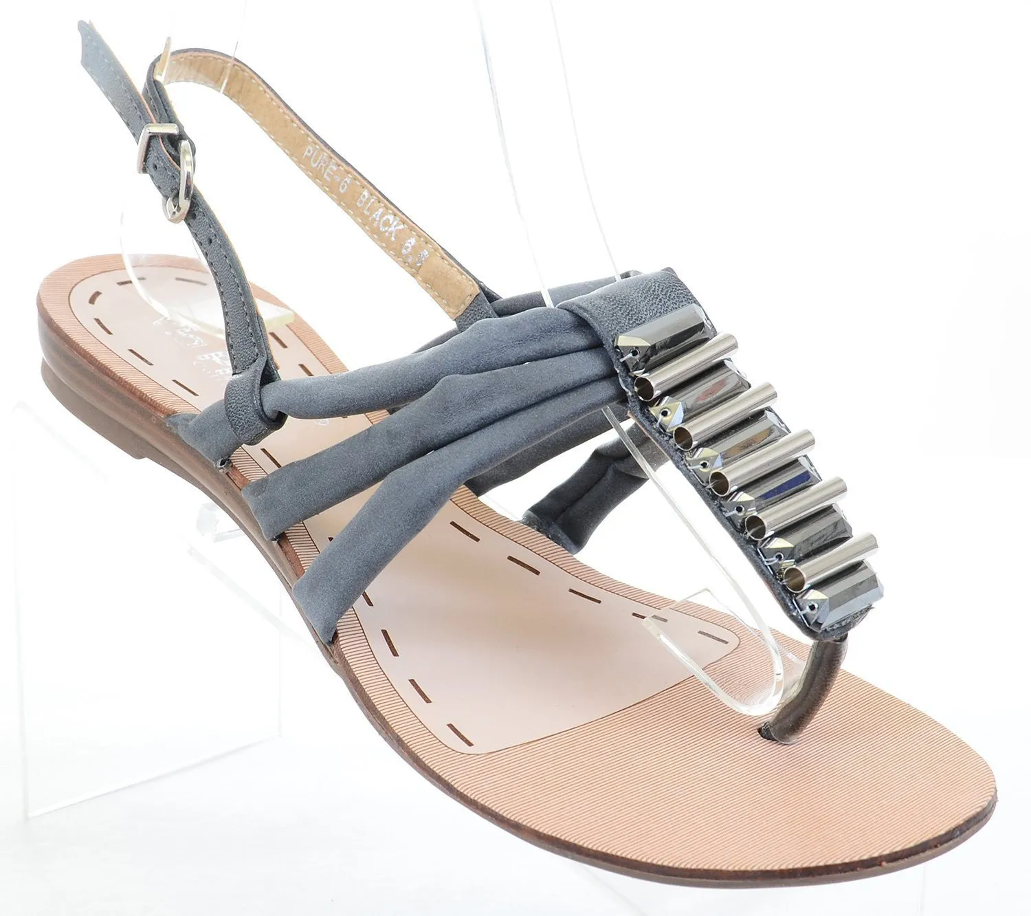 Metal Summer Gladiator Thong Slip On Flip-flop Flat Sandals