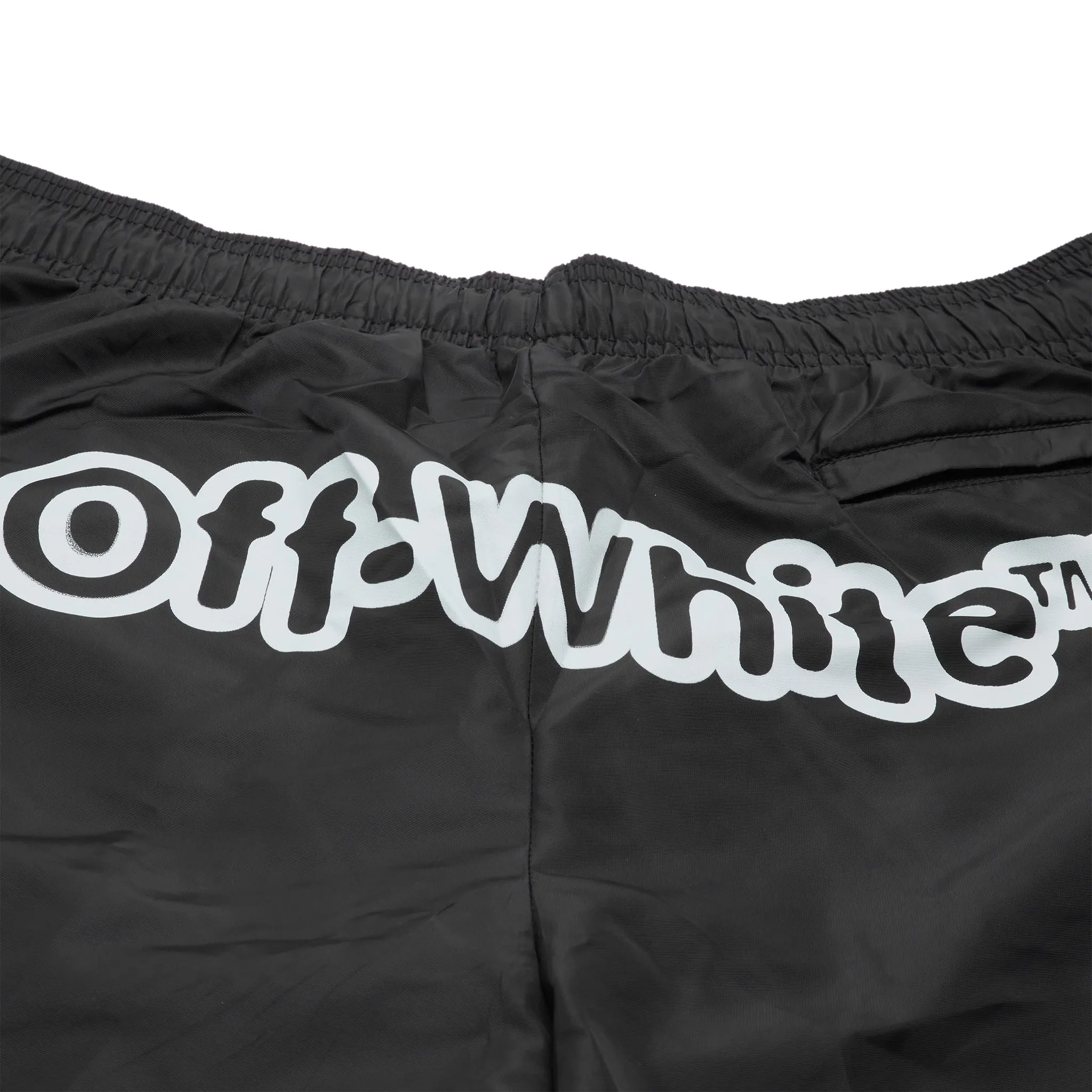 Off-White Blur Logo Print Black Swim Shorts