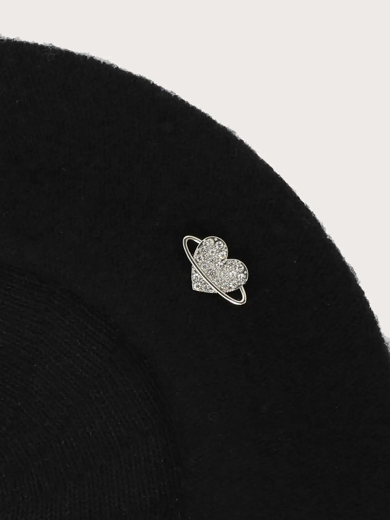 Rhinestone Bow Decor Beret