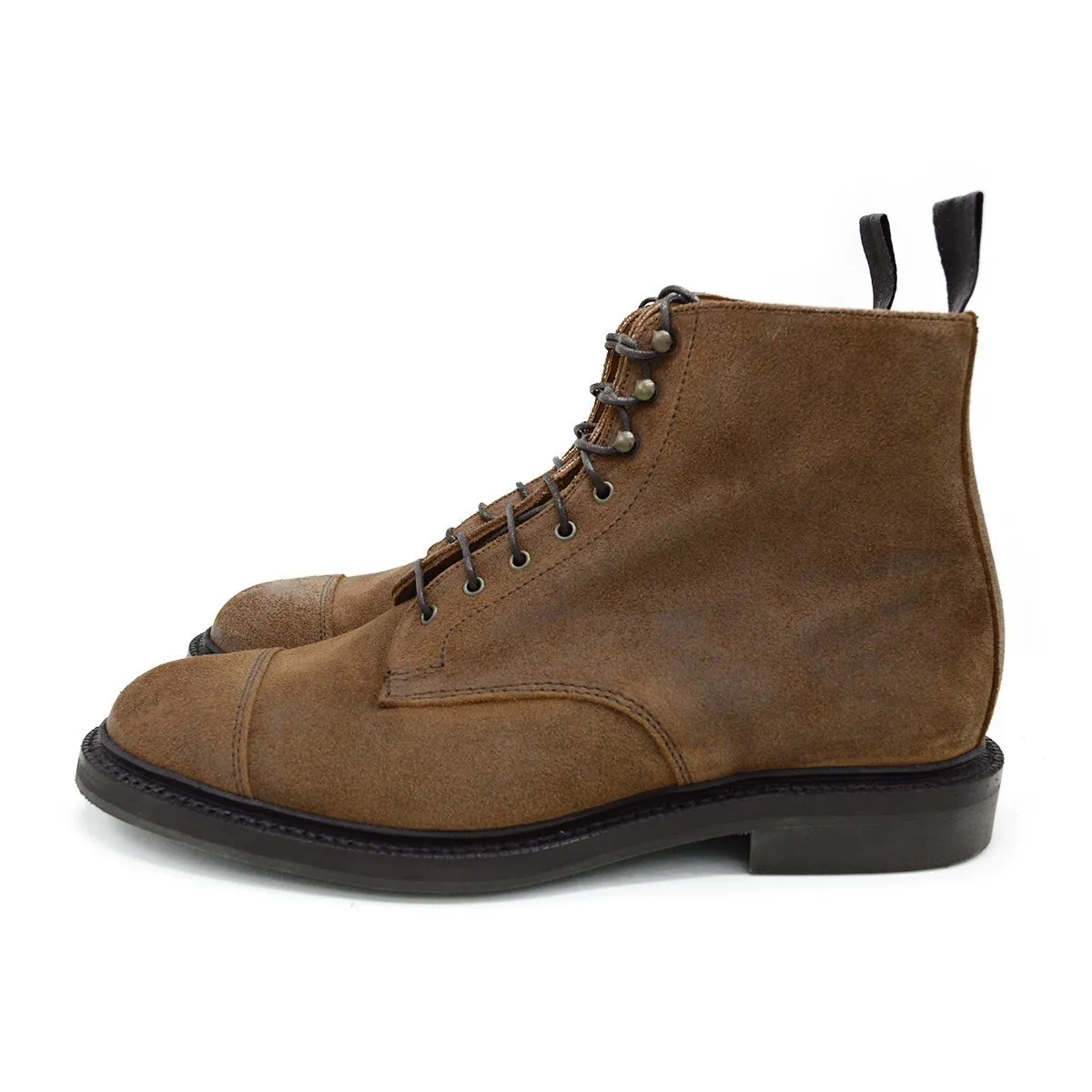 Sanders Craig- Snuff Waxy Suede Toe Cap Boot