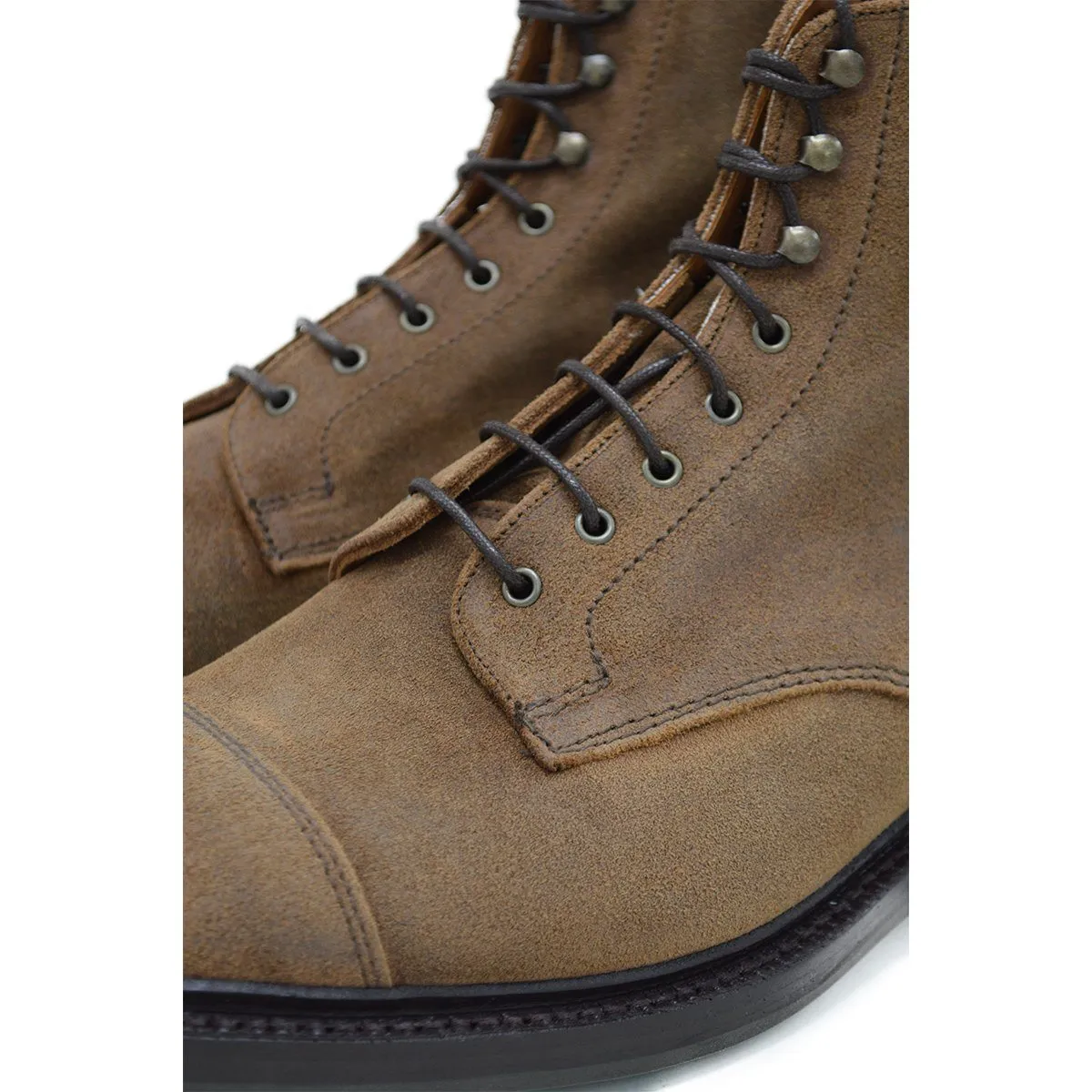 Sanders Craig- Snuff Waxy Suede Toe Cap Boot