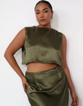 Sincerity Crop Top (Dark Olive)