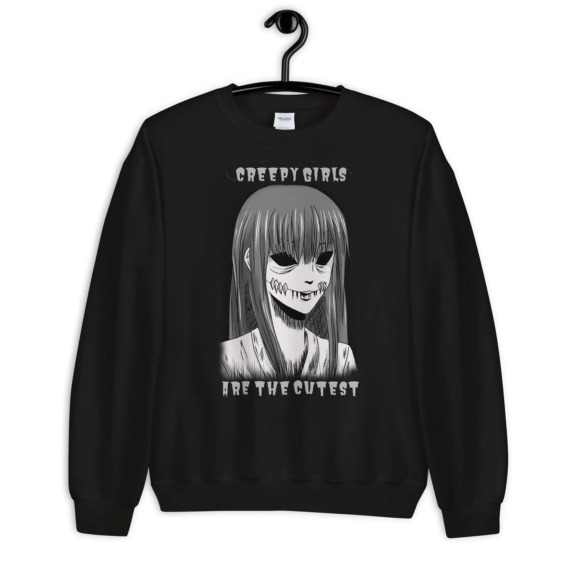 Soft Goth Style Sweatshirt / Alternative Clothing / Creepy Girl