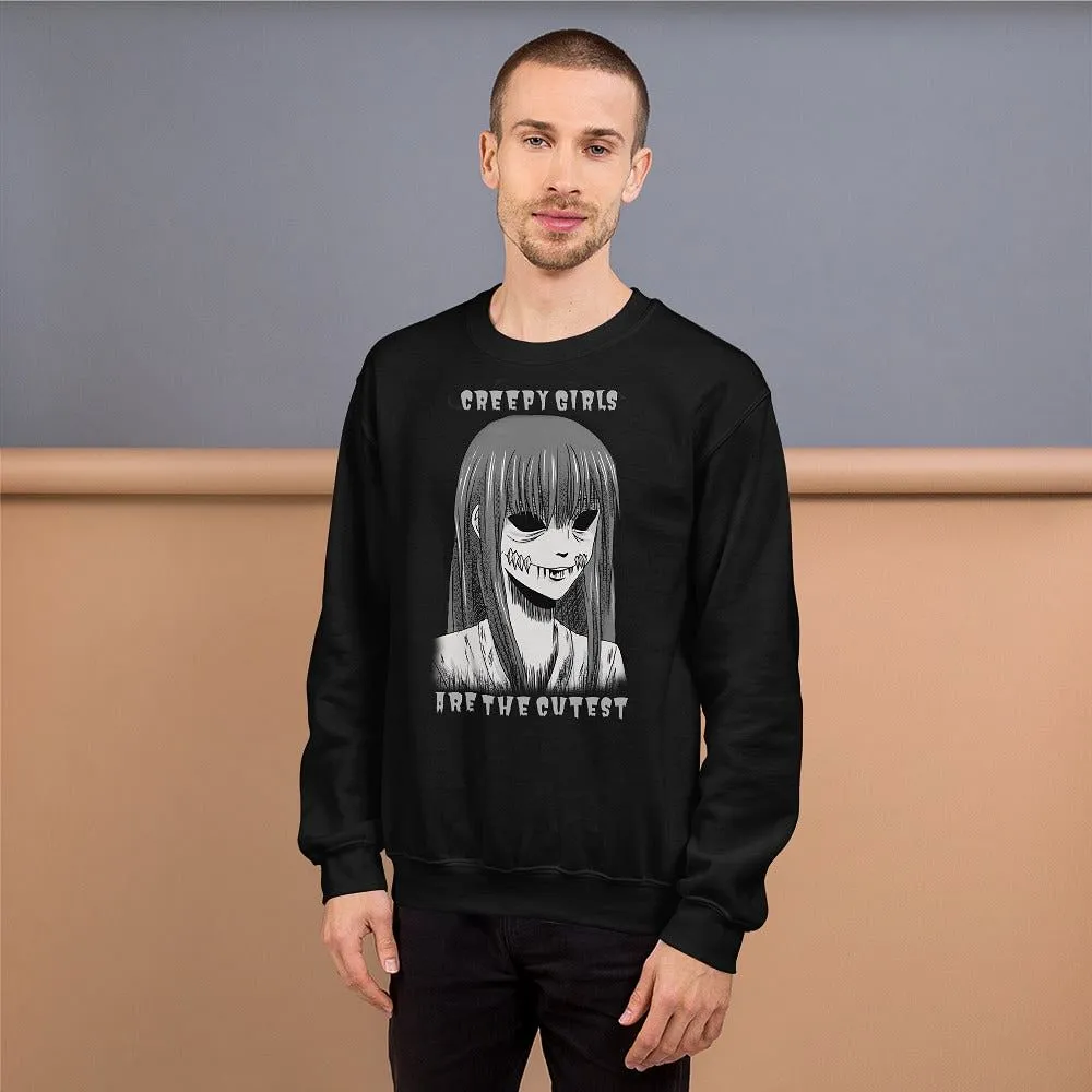 Soft Goth Style Sweatshirt / Alternative Clothing / Creepy Girl