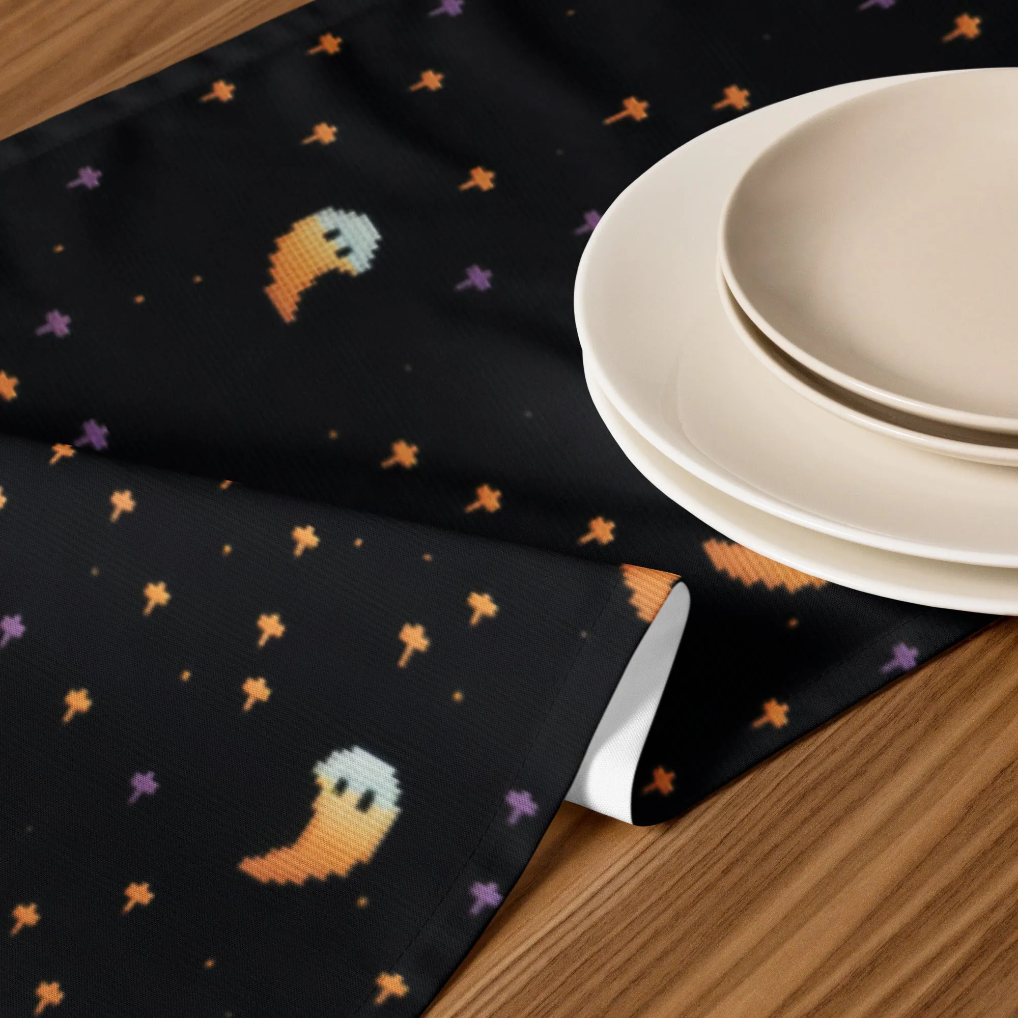 Stargazin’ Spectres Table Runner - Witchy Home Decor - Gothic Kitchen Cute Ghosts Table Setup - Goth Gifts