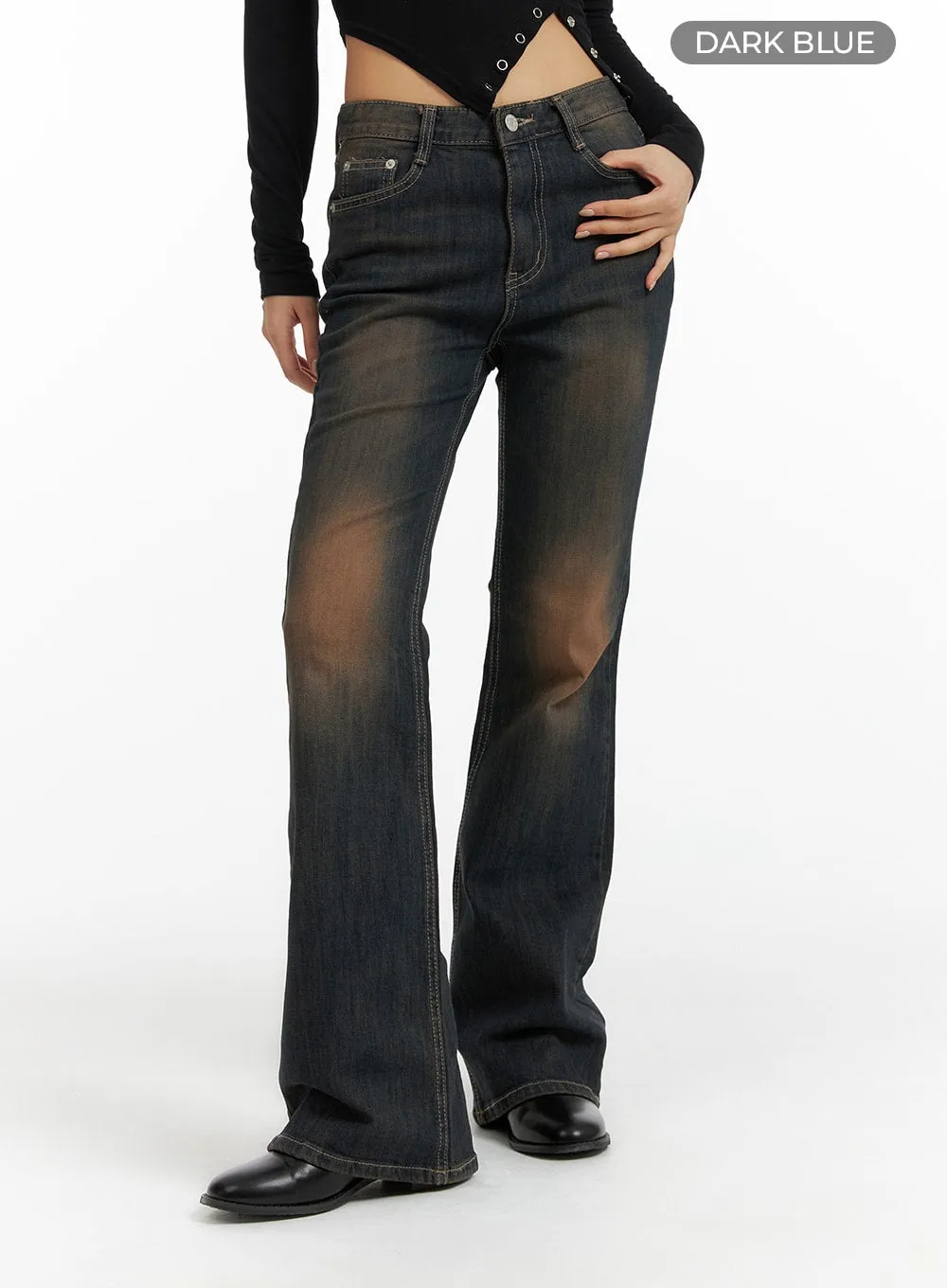 Swashed Slim Flared Jeans CF416