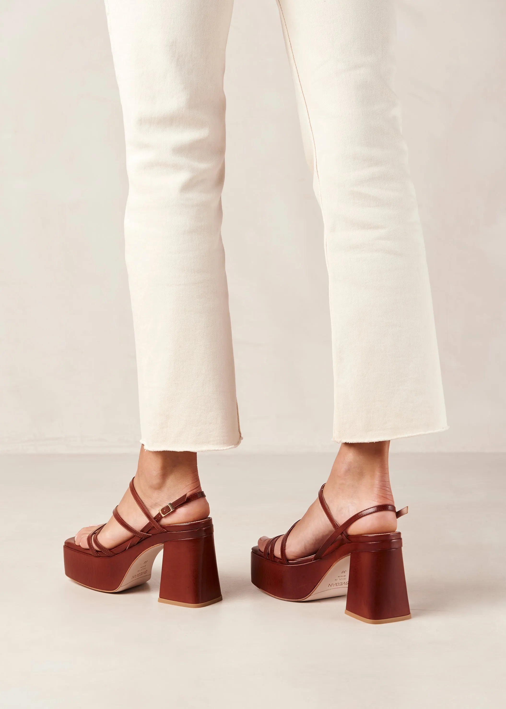 Talina Umber Brown Vegan Leather Sandals