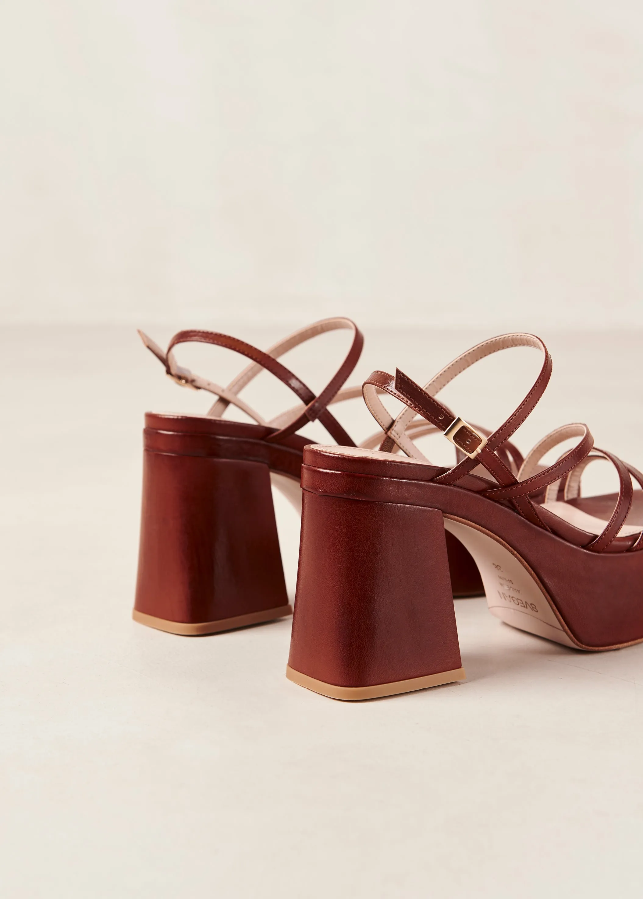 Talina Umber Brown Vegan Leather Sandals