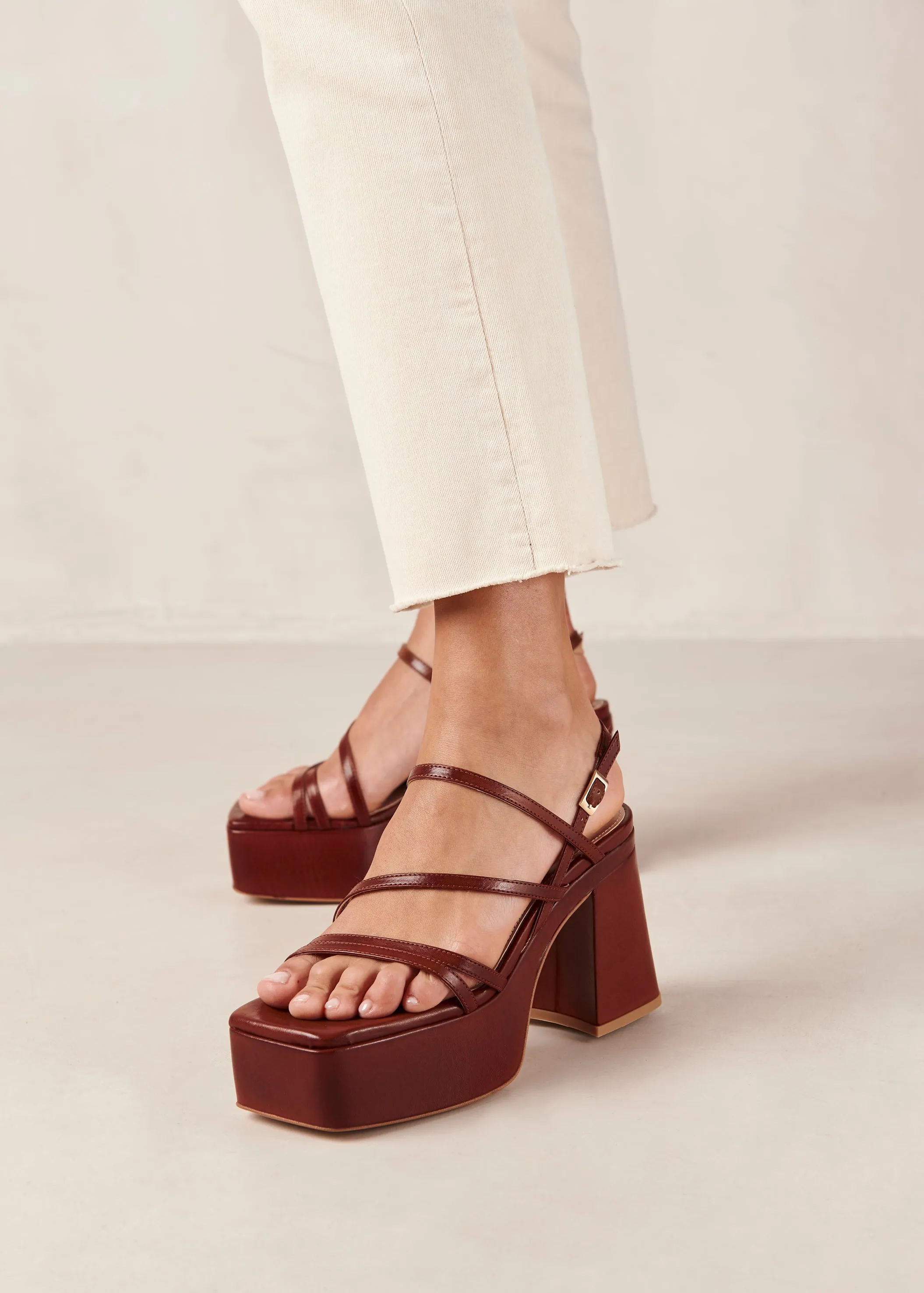 Talina Umber Brown Vegan Leather Sandals