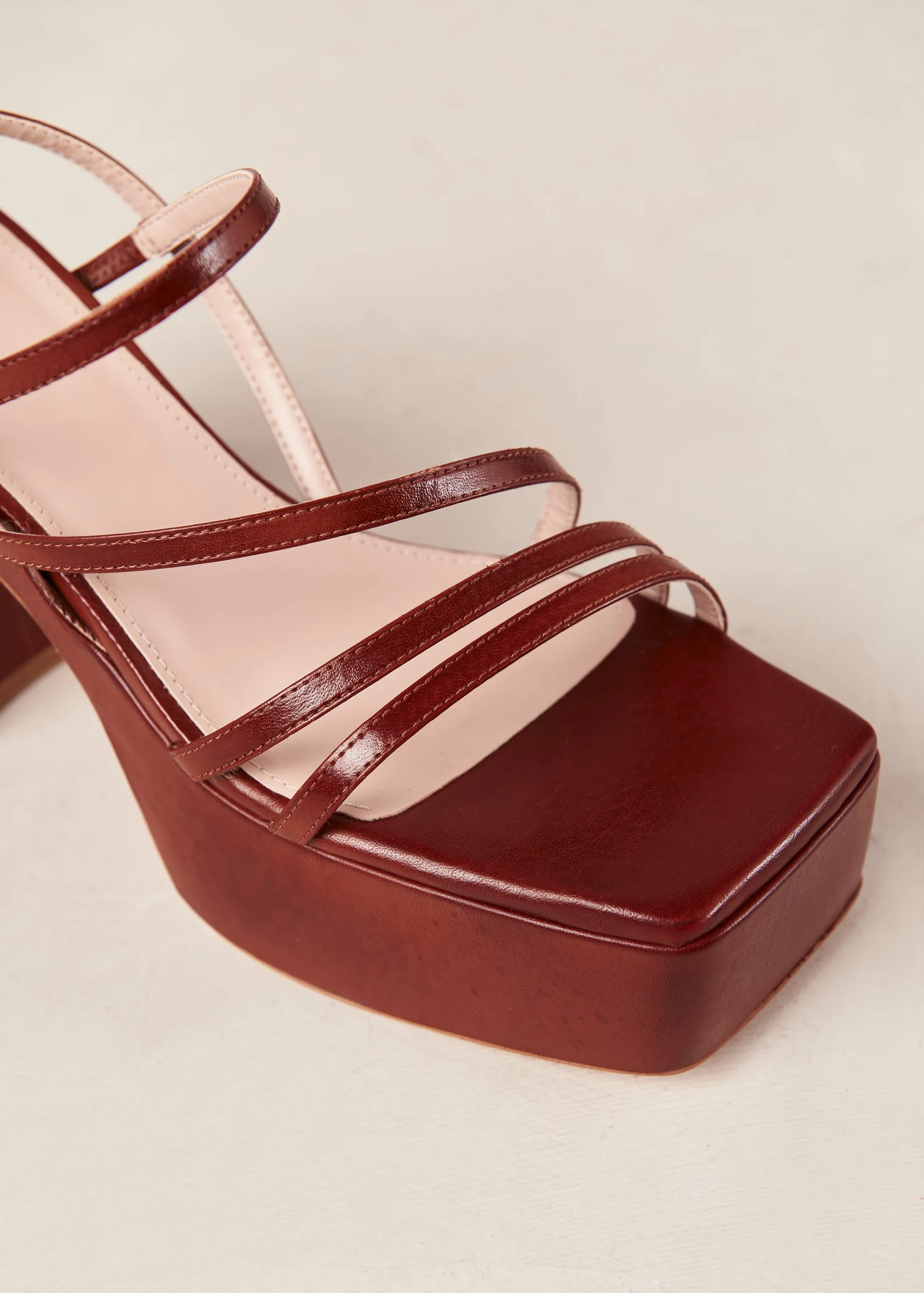 Talina Umber Brown Vegan Leather Sandals