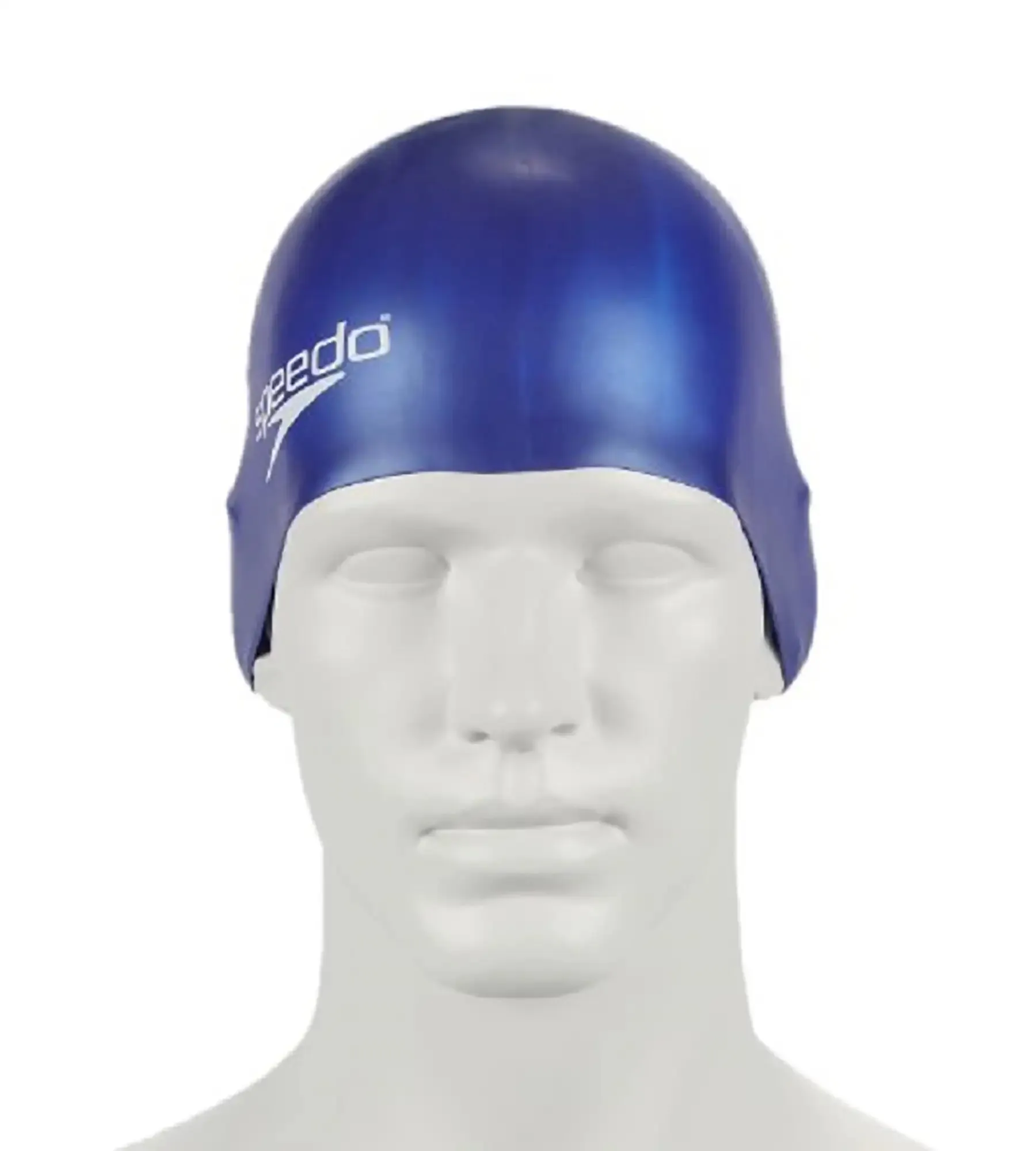 Unisex Junior Moulded Silicone Swim Caps - Blue