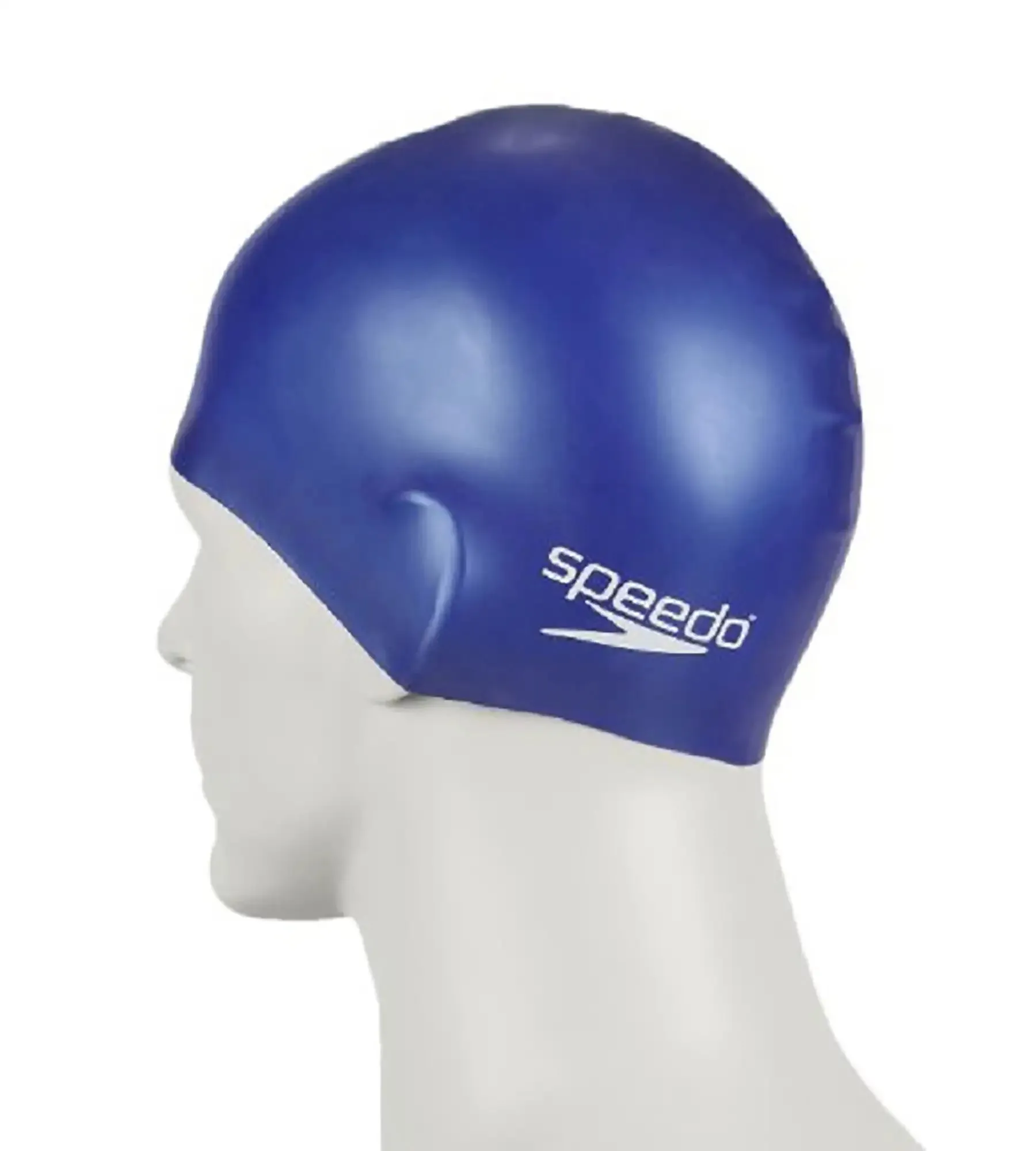 Unisex Junior Moulded Silicone Swim Caps - Blue