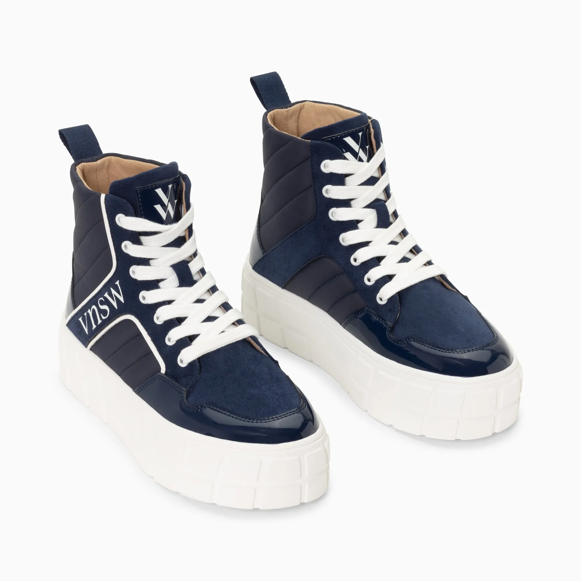 'Vanessa Wu' Navy Madeline Platform High Top Trainer