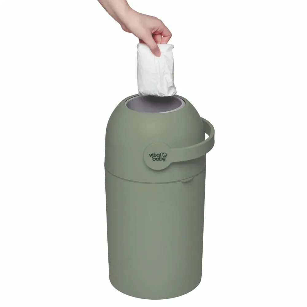 Vital Baby Hygiene Odour Trap Nappy Disposal System - Sage Green